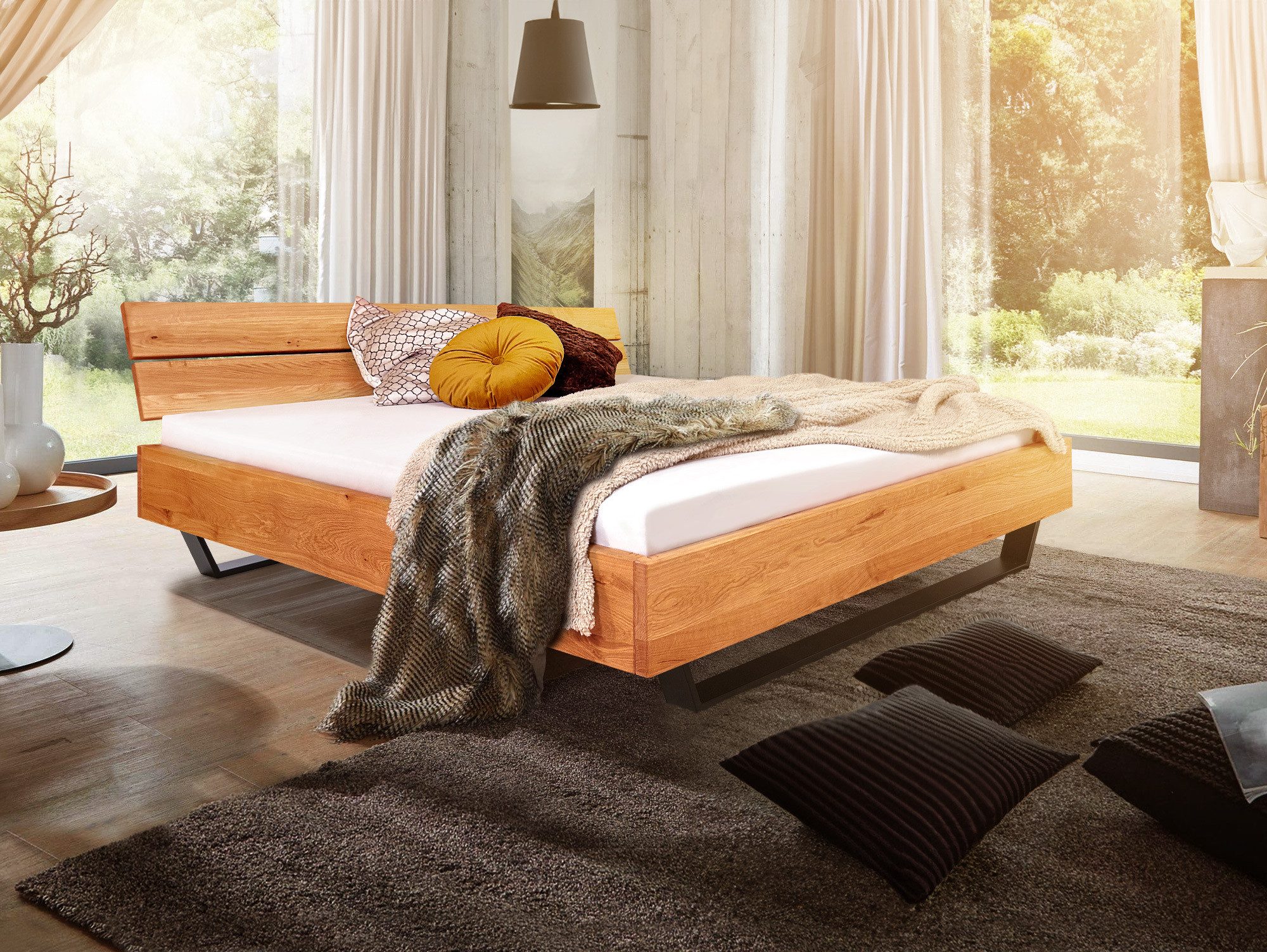 Moebel-Eins Massivholzbett DAKONA Kufenbett mit Kopfteil, Material Massivholz, DAKONA Kufenbett mit Kopfteil, Material Massivholz