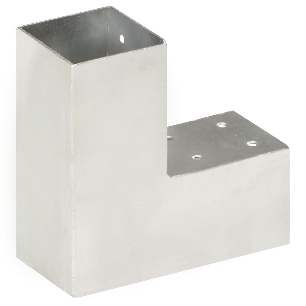 vidaXL Zaunpfosten Pfostenverbinder L-Form Verzinktes Metall 71 x 71 mm, (1-St)