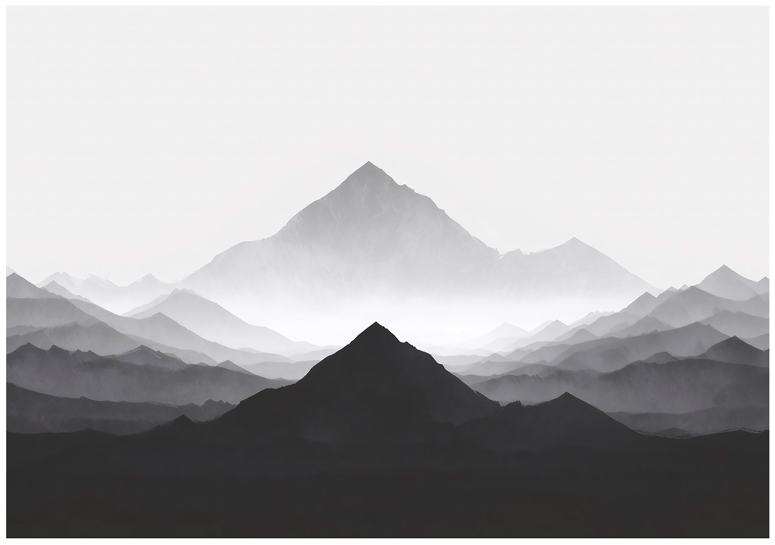 Wallarena Fototapete Berge Schwarz-Weiß Vlies Tapete Wohnzimmer Schlafzimmer Wandtapete, Glatt Vlies Washable, Gebirge, Weiß, Schwarz, Grau, (Packung, 2 St., Vlies Fototapete), Vliestapete schwarz Wohnzimmer Schlafzimmer Küche Tapete + Kleister