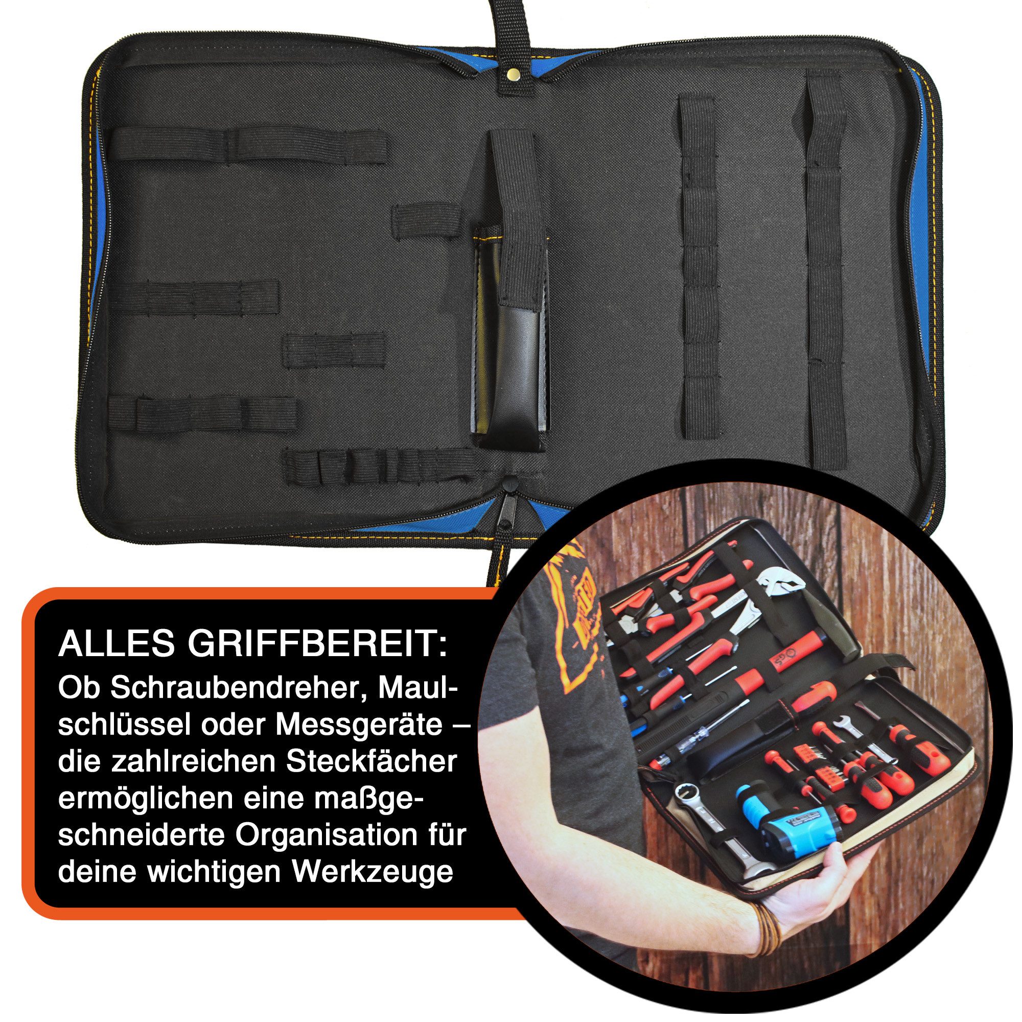 YPC Werkzeugtasche ZipCaddy XL, Werkzeugmappe, Werkzeug Organizer