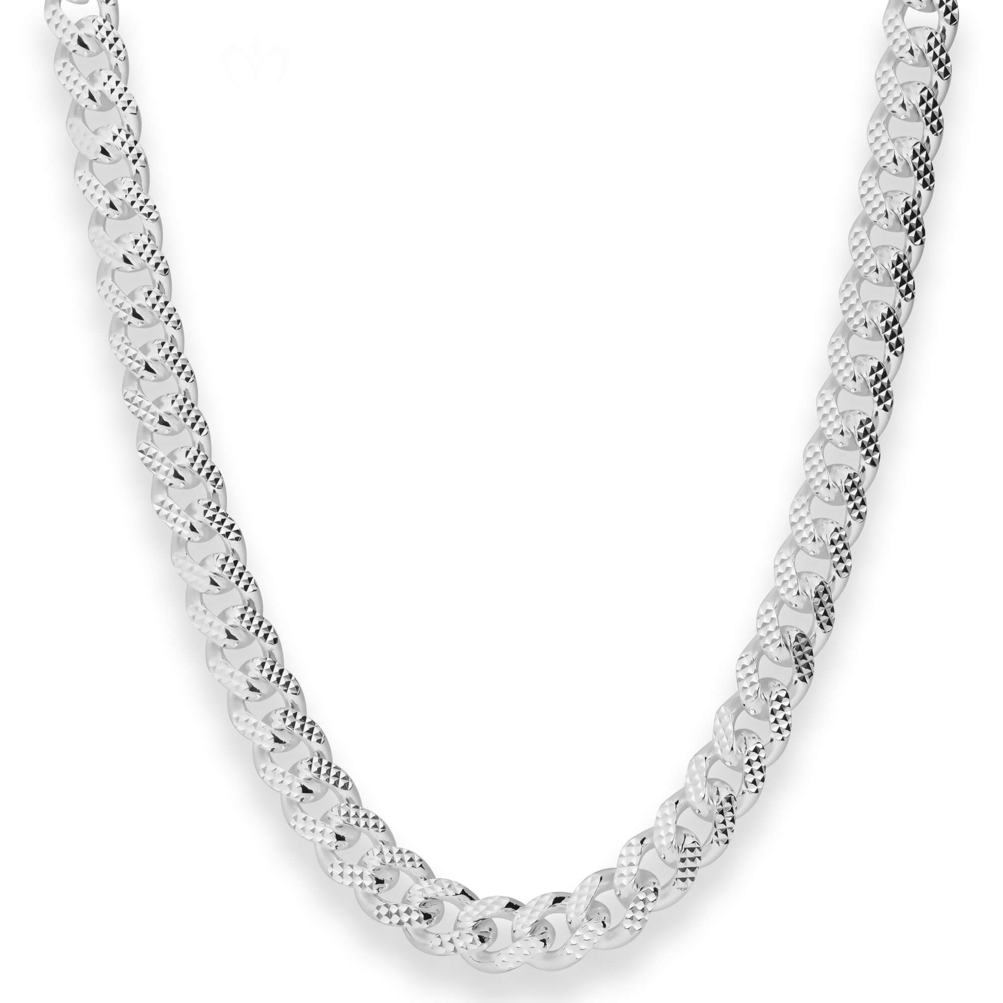 Schmuck Krone Panzerkette 8,2mm Panzerkette oval aus 925 Silber 60cm, Silber 925