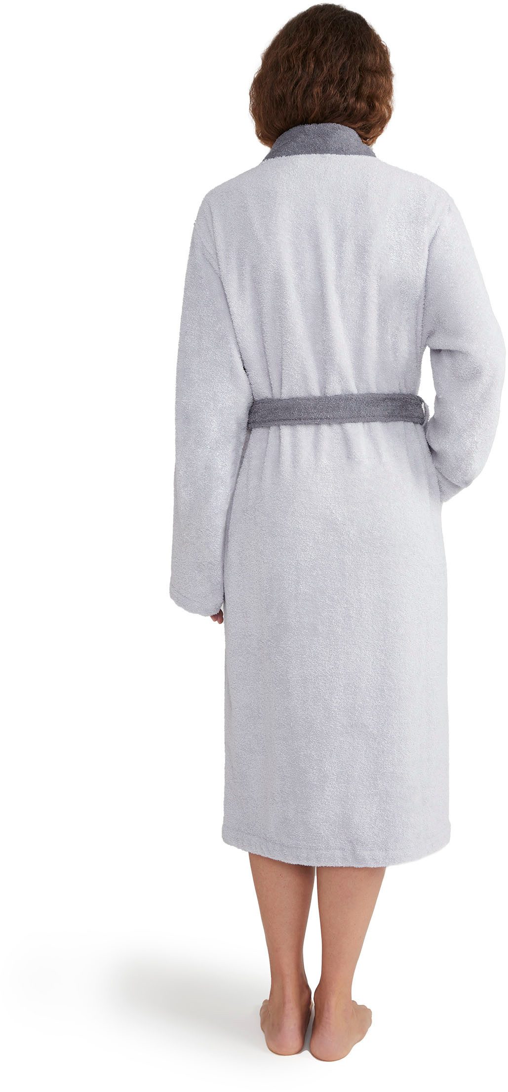 Möve Unisex-Bademantel Superwuschel Kimono mit Blende, Langform, Walkfrotti günstig online kaufen