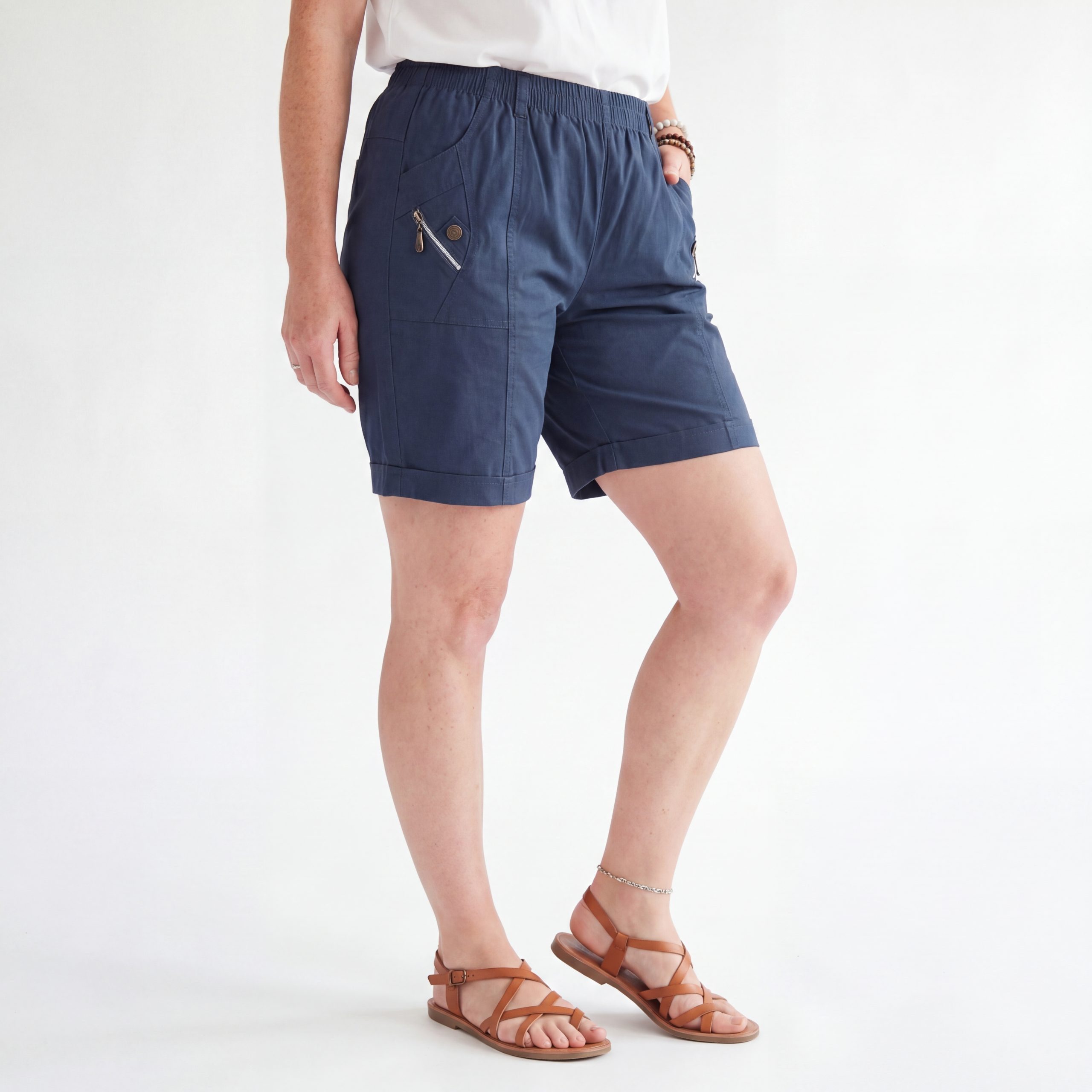 Cherry Berry Shorts Kurze Damen Sommerhose leichte Damen Shorts Strandshorts Größe 38/40 bis 52/54, Stretchbund