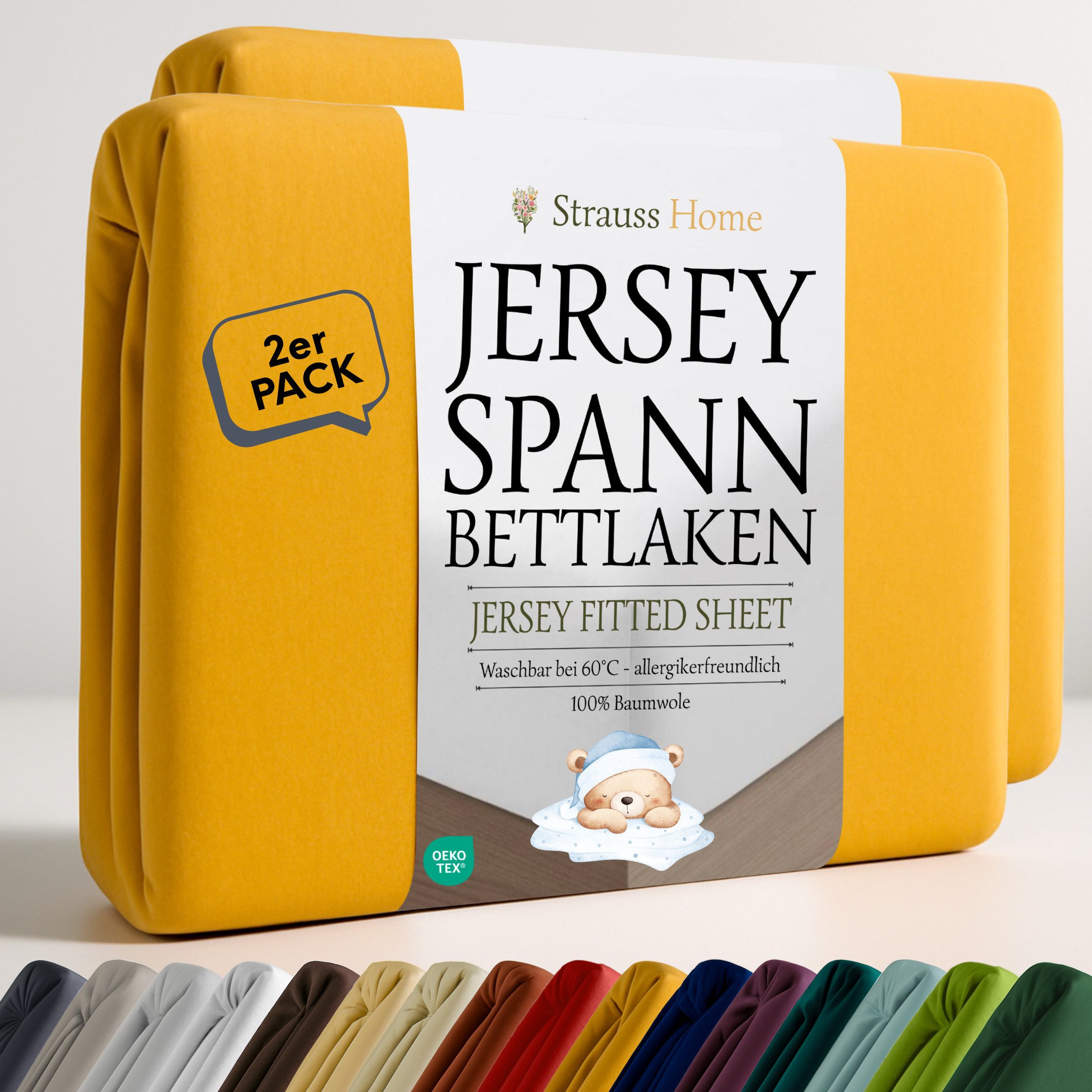 Strauss Home Spannbettlaken Premium, Gummizug: Rundumgummi, 150gr/m2 Premiu günstig online kaufen