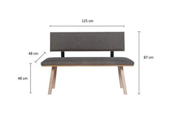 kundler home Essgruppe 'Die Klassische' Füße Massiv Holz, Bank L125cm, Esstisch Set 3-tlg.