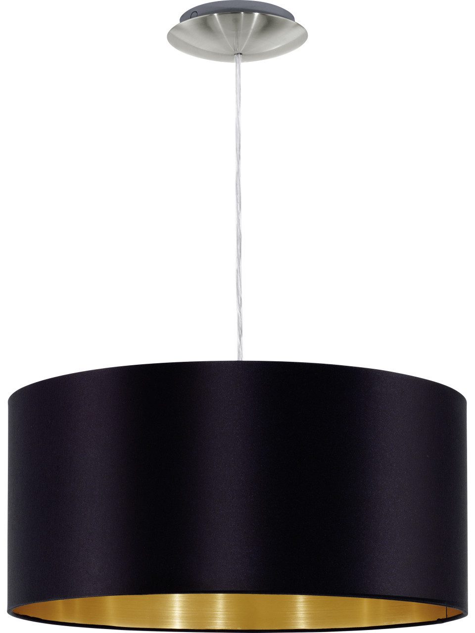 EGLO LED Pendelleuchte Eglo Pendelleuchte Maserlo schwarz-gold Ø 38 cm, Ohne Leuchtmittel, Nicht dimmbar ohne Bewegungsmelder