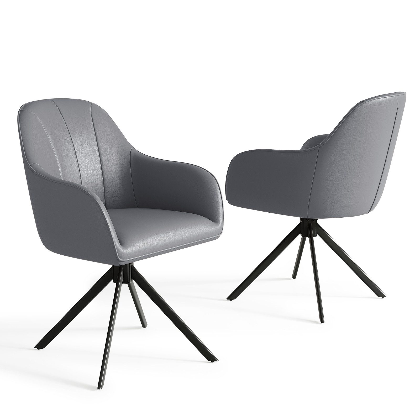 HawthyHome Polsterstuhl 360° drehbar mit Armlehne und Metallbeinen, 4-Fußstuhl (2 St), Moderner Küchenstuhl Esszimmerstuhl für Wohnzimmer & Büro