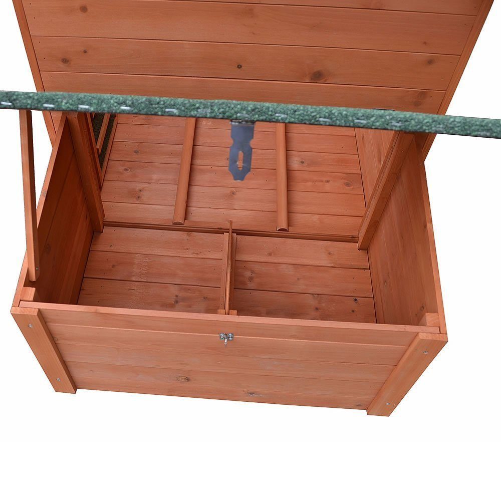 Melko Hühnerstall Geflügelstall Hühnerstall Hasenstall Holz 2 Eiablagen & Dach XXL, 2 Nestboxen von außen zugänglich mit Deckelhalterung