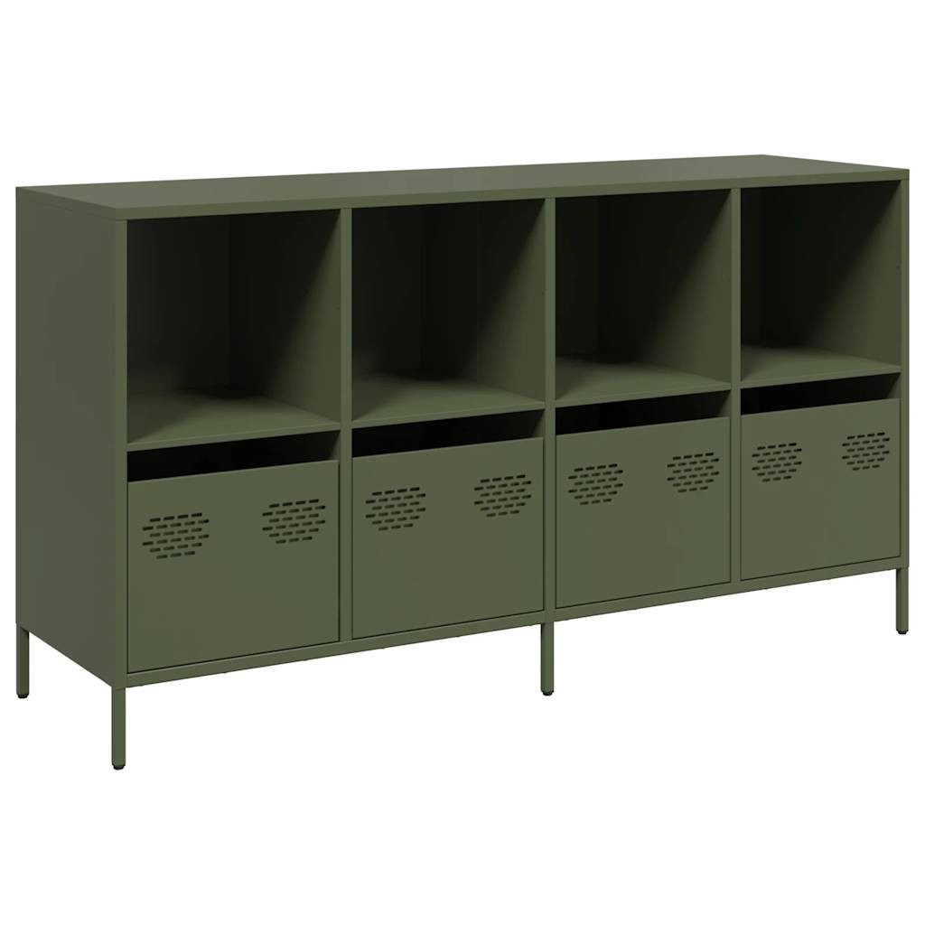 vidaXL Sideboard Sideboard Olivgrün 135x39x73,5 cm Kaltgewalzter Stahl (1 S günstig online kaufen
