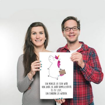 Mr. & Mrs. Panda Poster DIN A3 Einhorn Koffer - Weiß - Geschenk, Einhorn Deko, Wanddeko Bild, Einhorn Koffer (1 St)
