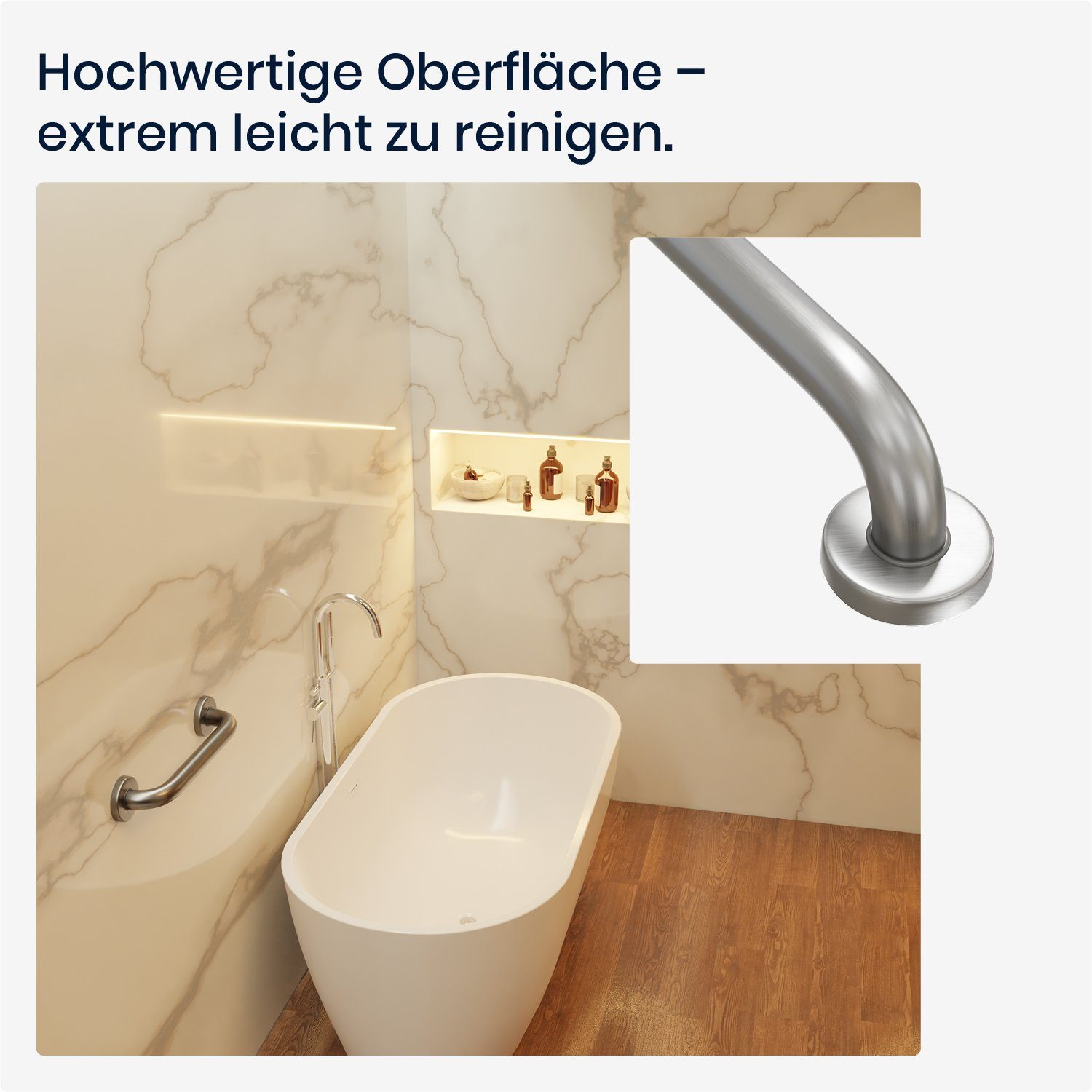 flexilife Haltegriff Wandgriff Edelstahl Badewannengriff Haltegriff Duschgriff Wand-Montage