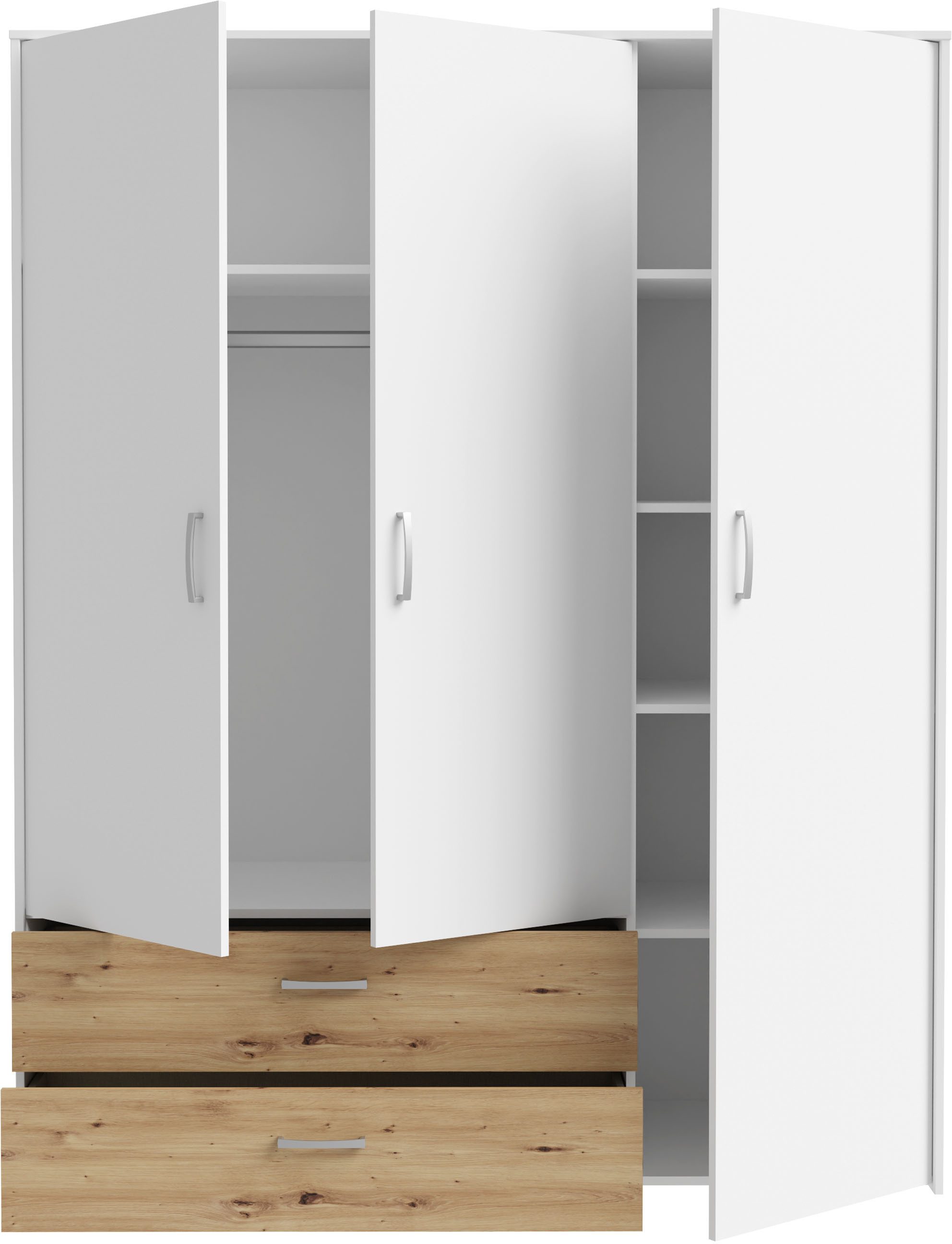 FORTE Kleiderschrank Culgoa Drehtürenschrank, Stauraum, 2 Schubkästen, variable Einlegeböden – Bild 5 von 5