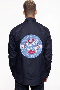 KingKerosin Funktionshemd Road Kings aus robustem Denim mit Stickerei