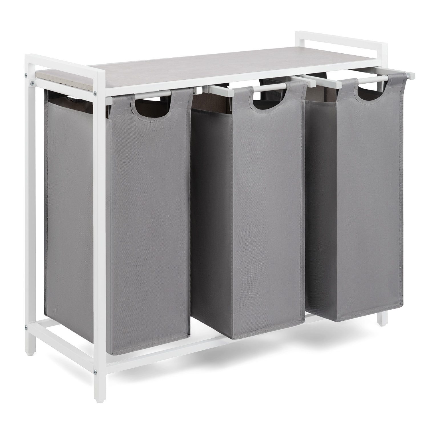 Blumtal Ausziehwäschekorb 2-4 Fächer Wäschesammler mit Ablage und Metallrah günstig online kaufen