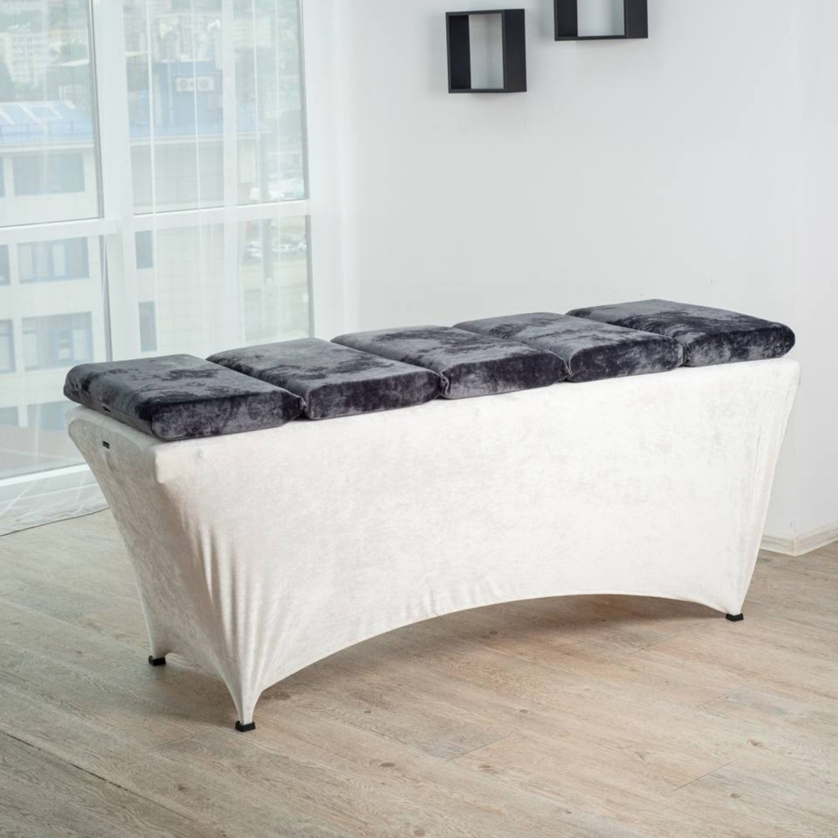 STM Company Massageliege 5-Teilige Matratze mit Memory Schaum für Massageliege, Kosmetikliege (180x60 / 190x70 cm, mit Veloursbezug), Sectional Topperfür Wimpernverlängerungen, PMU