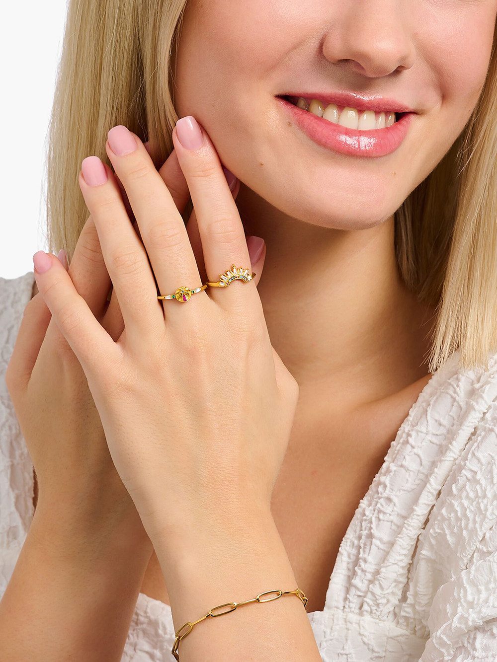 THOMAS SABO Fingerring Thomas Sabo TR2457-488-7-54 Vergoldeter Ring mit Pal günstig online kaufen