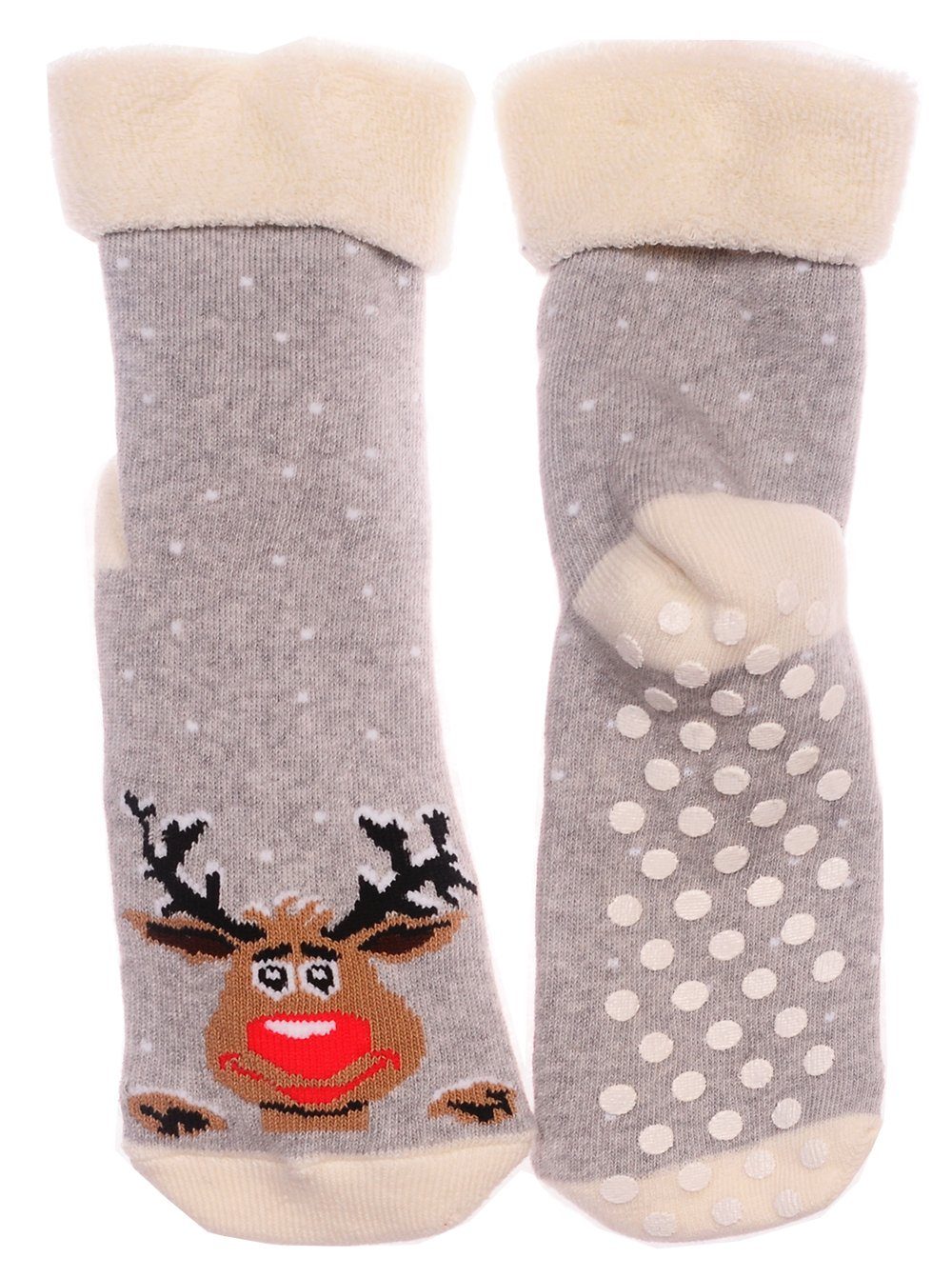 Martinex Thermosocken Socken Weihnachten Weihnachtssocken Antirutschsocken für Jugendliche und Erwachsene