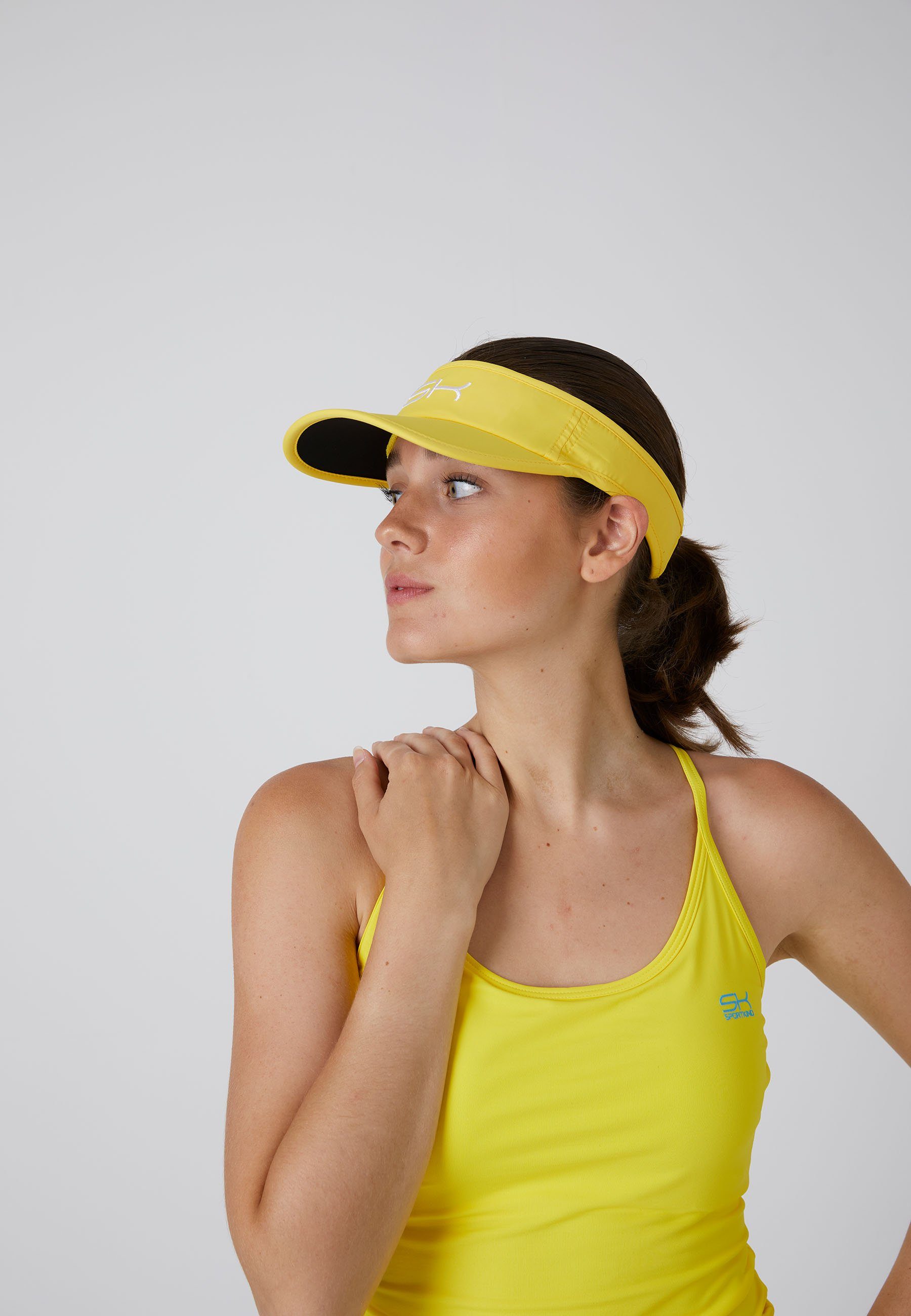 SPORTKIND Visor Tennis Sun Visor Sonnenschild unisex, verstellbare Größe gelb