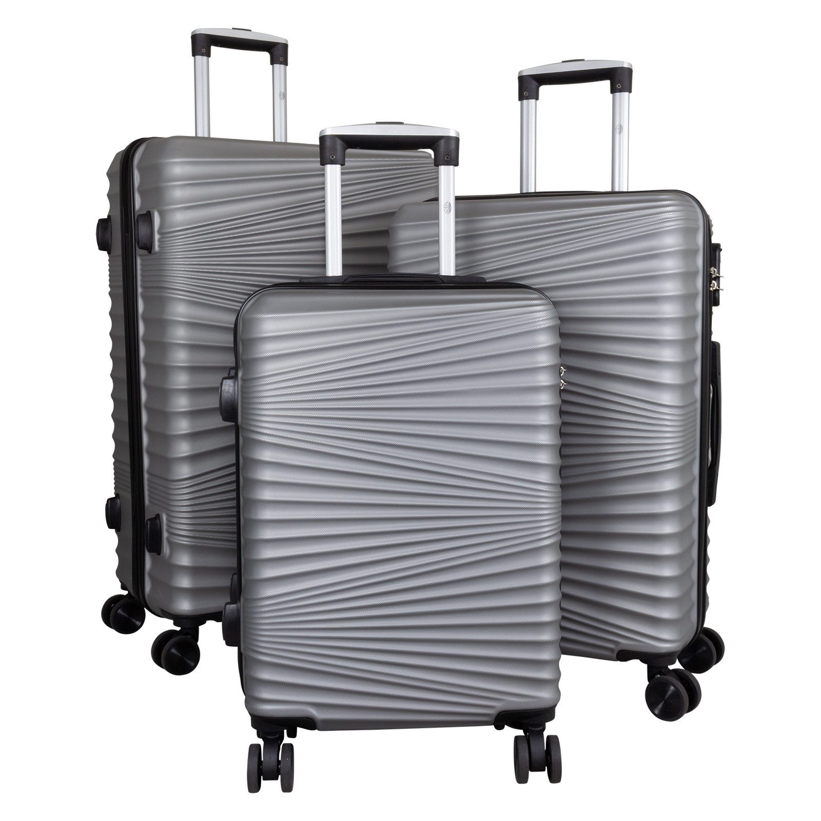 Trendyshop365 Hartschalen-Trolley Luxor, Koffer, Hartschale, 4 Farben, 4 Rollen, Zahlenschloss, Doppelrollen, 2 Tragegriffe