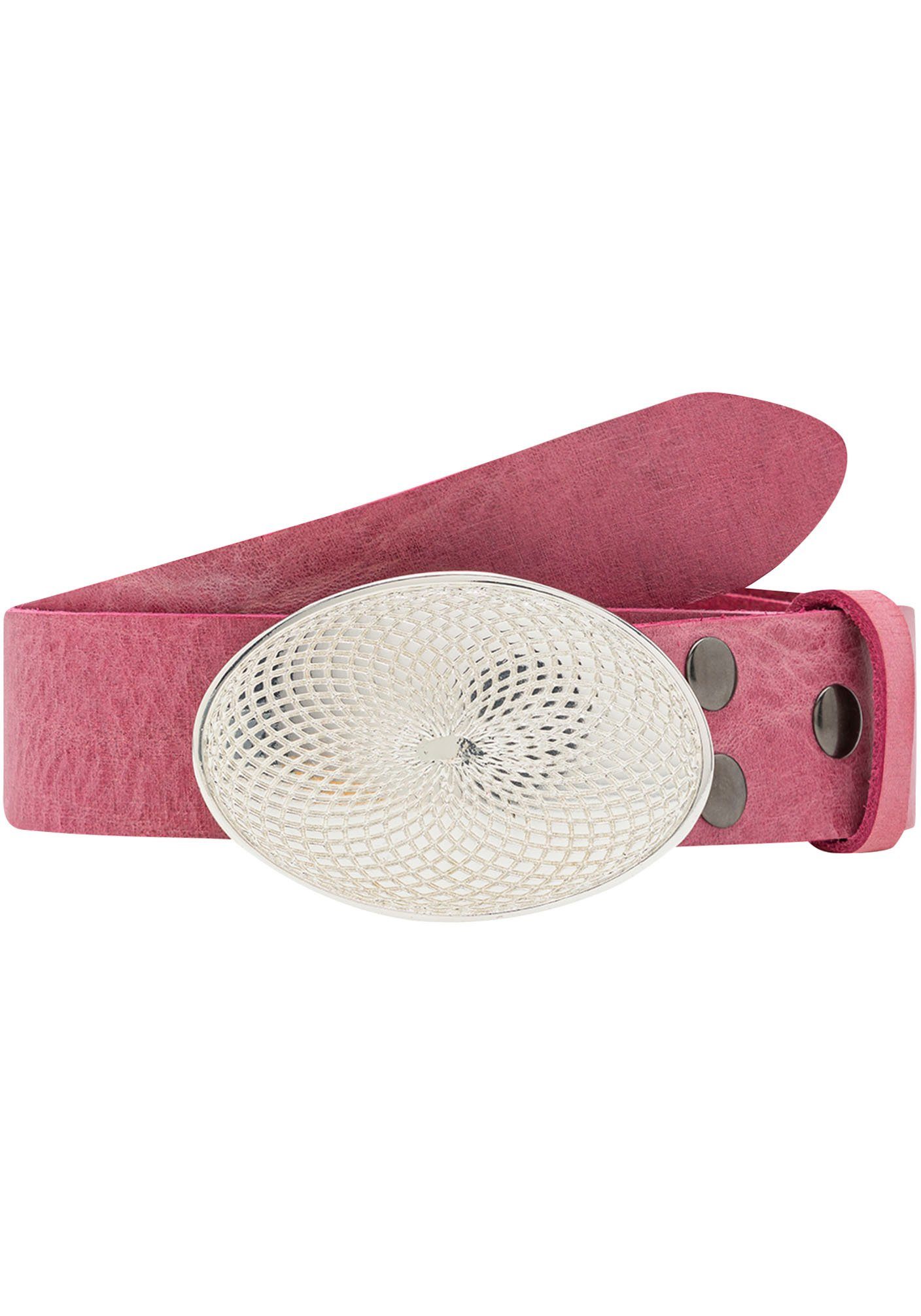 Rettungsring Gürtel Ledergürtel mit austauschbarer Schließe »Mantra Silber günstig online kaufen