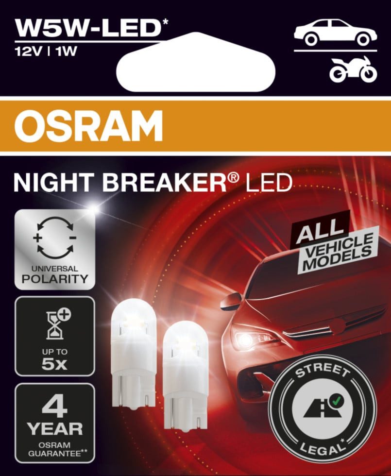 Osram KFZ-Ersatzleuchte Osram Automotive 2825DWNB-2HFB LED Leuchtmittel Night Breaker® LED W5W – Bild 2 von 3