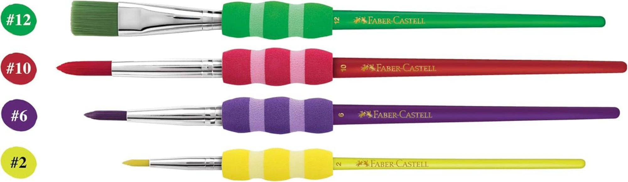 Faber-Castell Bastelmesser Faber-Castell Aquarellpinsel Soft-Touch 4er-Set Stärke 2 6 10 12