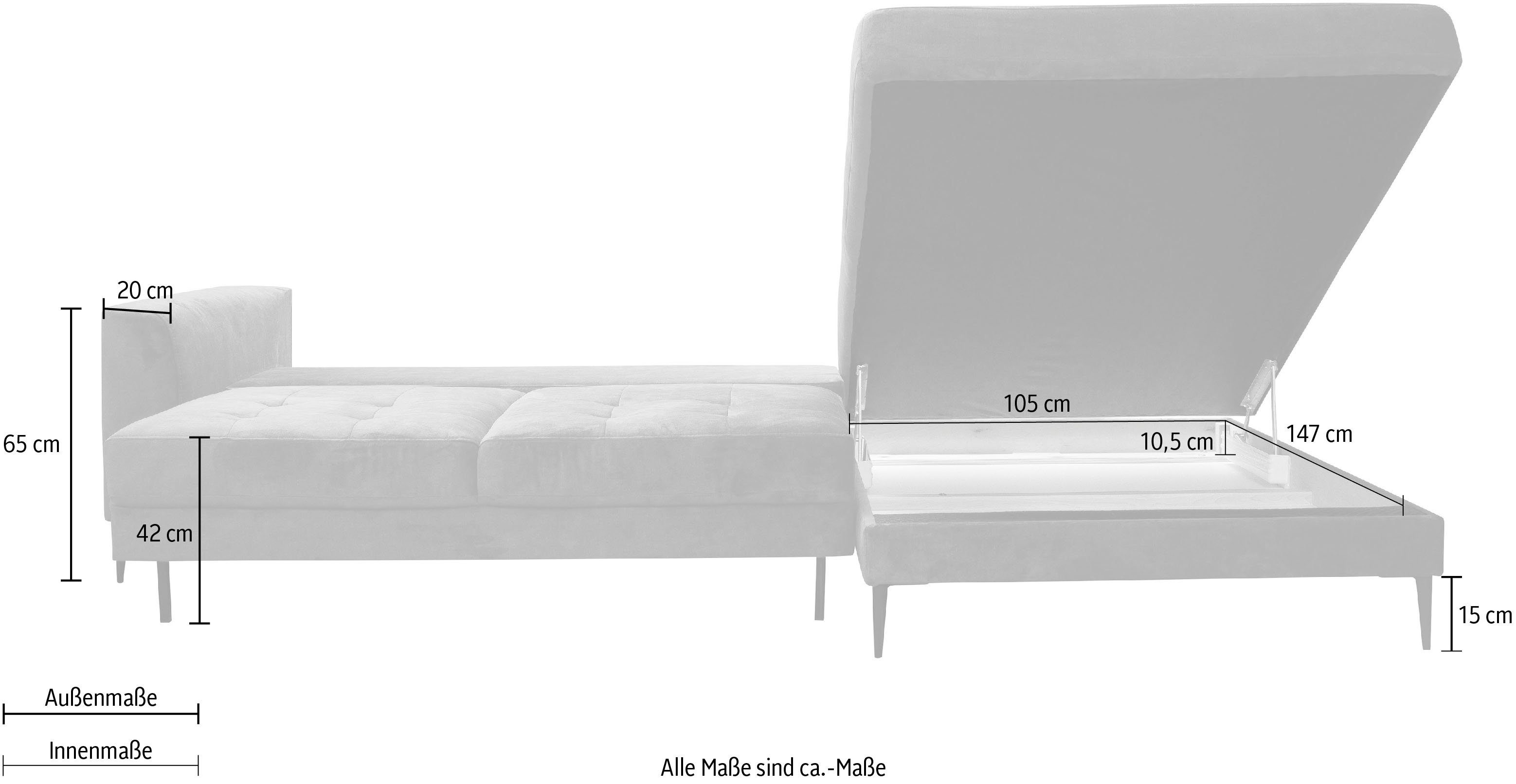 TRENDMANUFAKTUR Ecksofa "Luzi, wahlweise mit Schlaffunktion & Bettkasten. O günstig online kaufen
