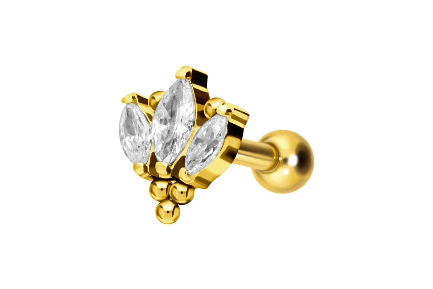 PIERCINGLINE Single-Ohrstecker Titan Ohrpiercing mit Innengewinde günstig online kaufen