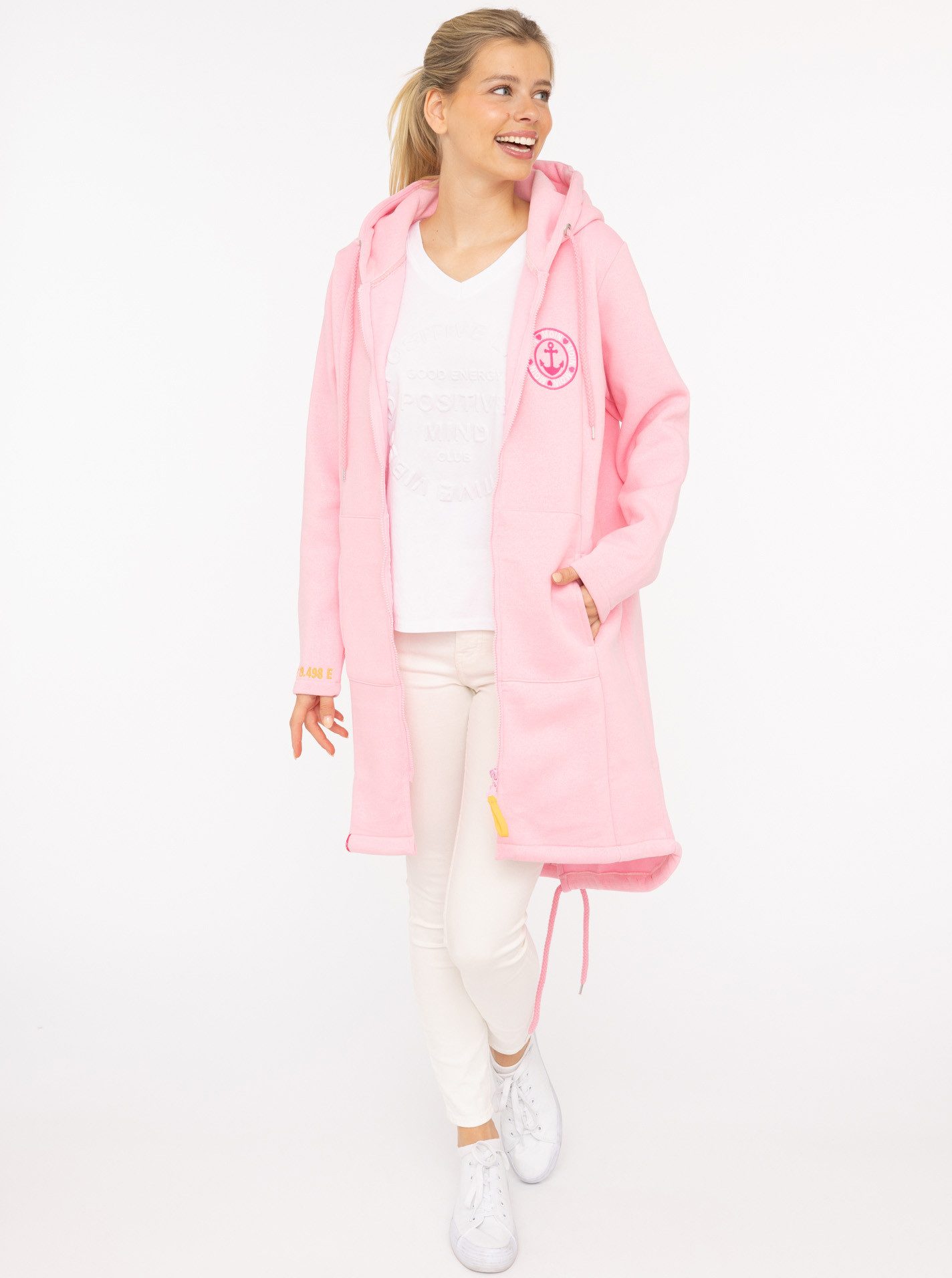 Zwillingsherz Jerseymantel "Meer" mit großer Stickerei am Rücken und Anker günstig online kaufen