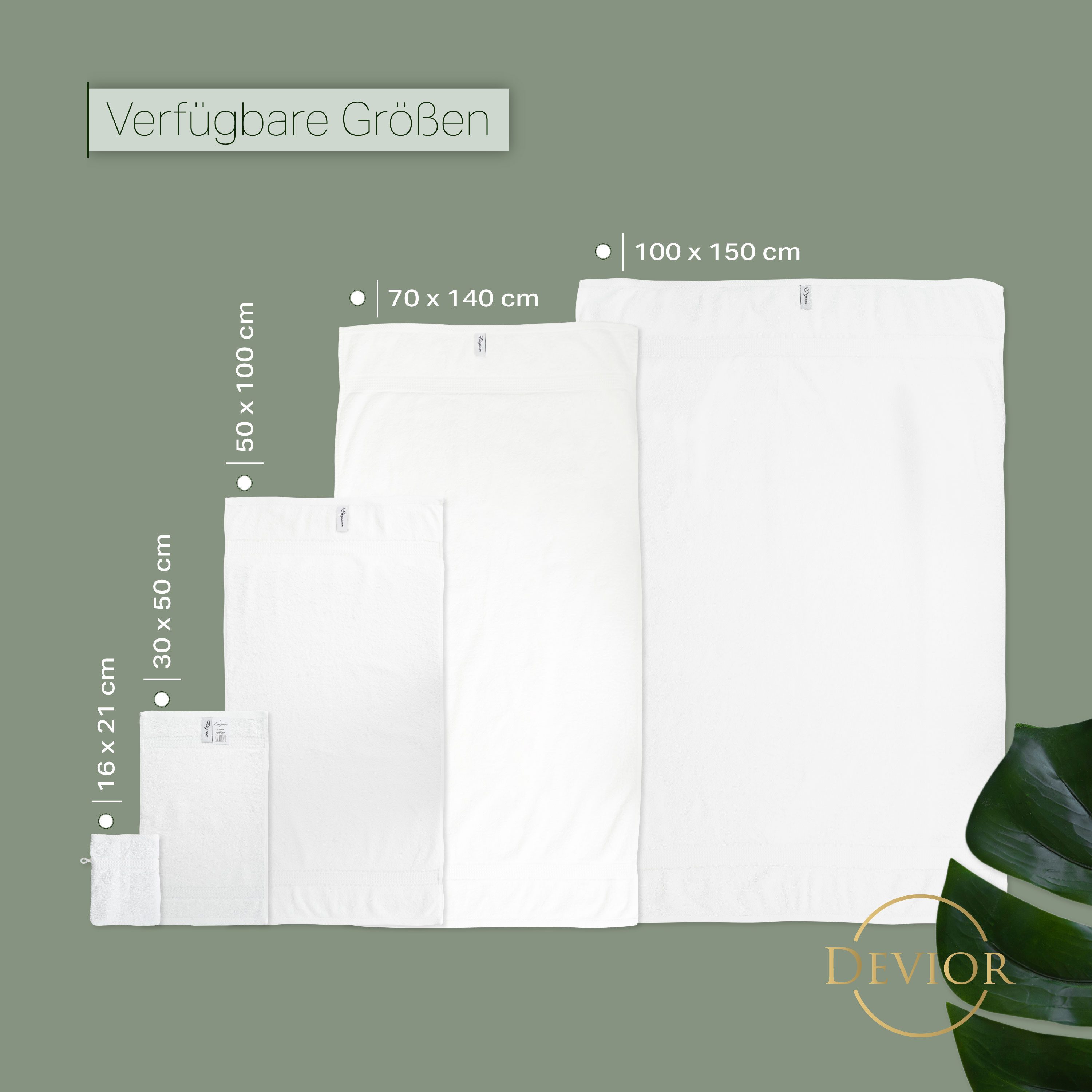 Devior Handtuch Set Frottierserie Elegance in vielen Farben, hochwertig mit 500 g/m², Gästetücher - 100% Baumwolle (8-St), 30x50 cm, ideal fürs Gästebad & kleine Handtuchhalter, geruchsneutral
