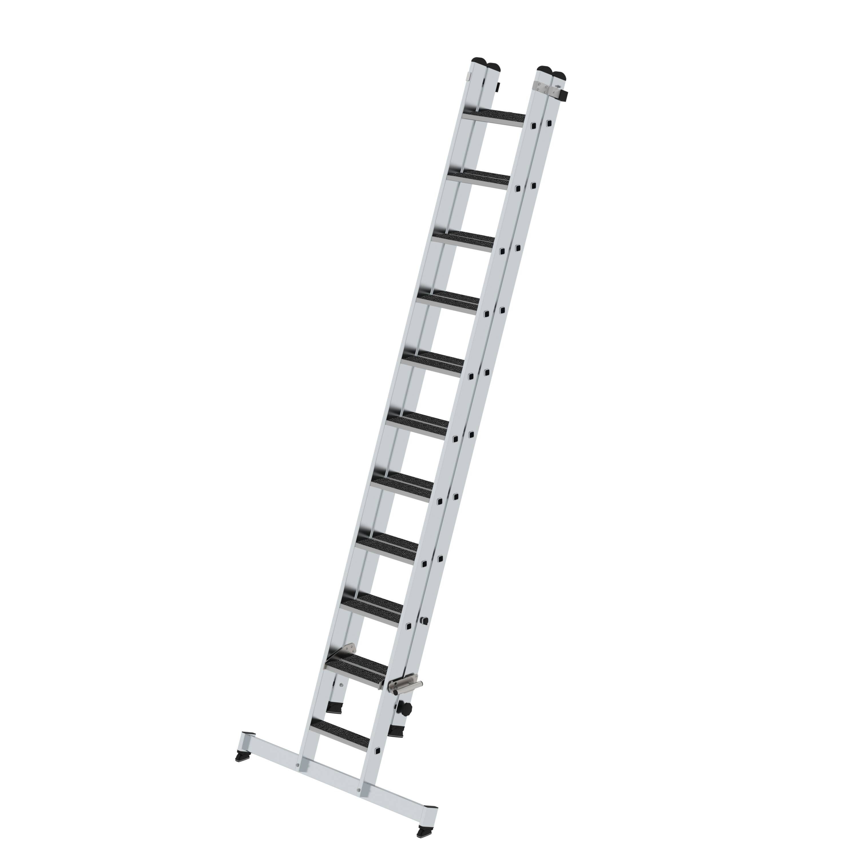 PROREGAL® Schiebeleiter Stufen-Schiebeleiter 2-teilig mit nivello-Traverse und clip-step R13