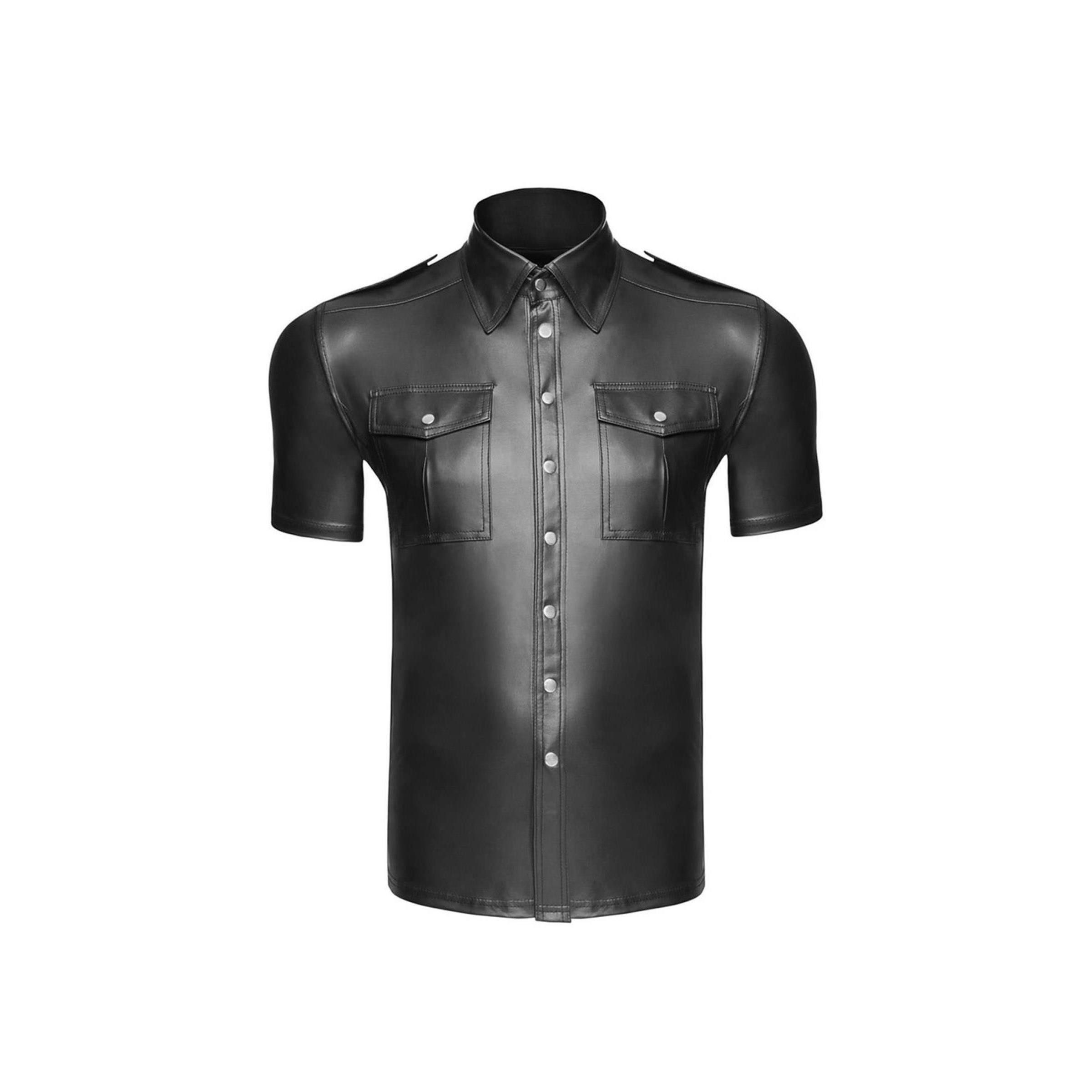 Noir Handmade Men Langarmhemd Noir Handmade Men Schwarzes T-Shirt H011 - (3XL,L