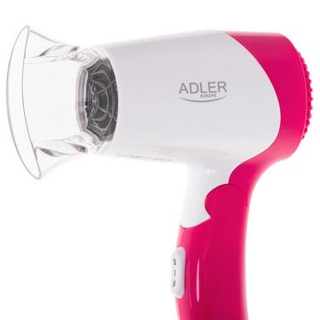 Adler Haartrockner AD 2259, 1200,00 W, weiß rosa zusammenklappbar Kunststoff Netzstrom 2 Stufen