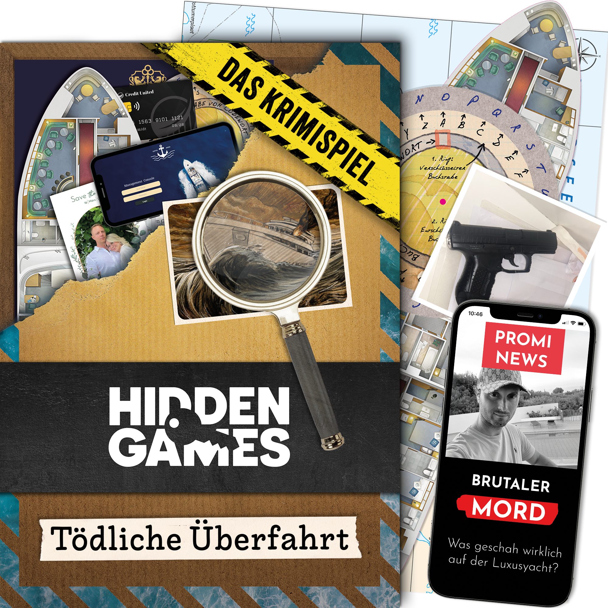 Hidden Games Tatort Spiel Tödliche Überfahrt, Krimispiel, Made in Germany