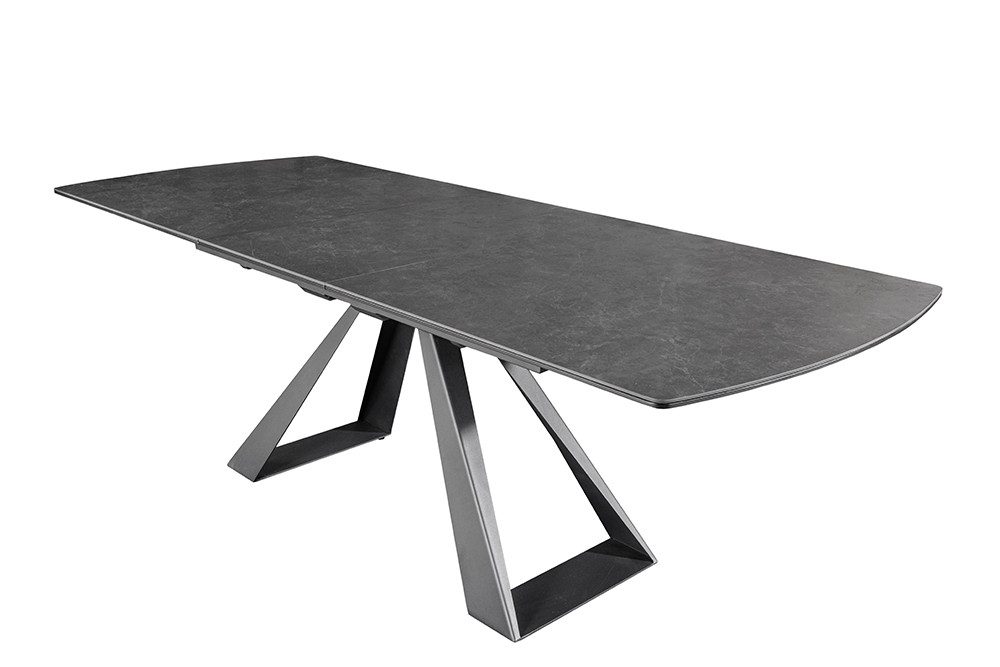 riess-ambiente Esstisch CONCORD 180-230cm graphit – Keramikplatte, schwarzes Metallgestell (Einzelartikel, 1-St), ausziehbar für flexible Nutzung – ideal für 6–10 Personen