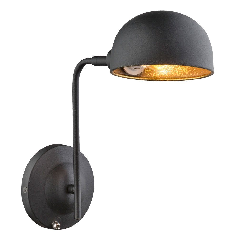GLOBO LIGHTING Wandleuchte, Leuchtmittel nicht inklusive, Wandleuchte schwenkbar Bettleuchte schwarz gold Wandlampe