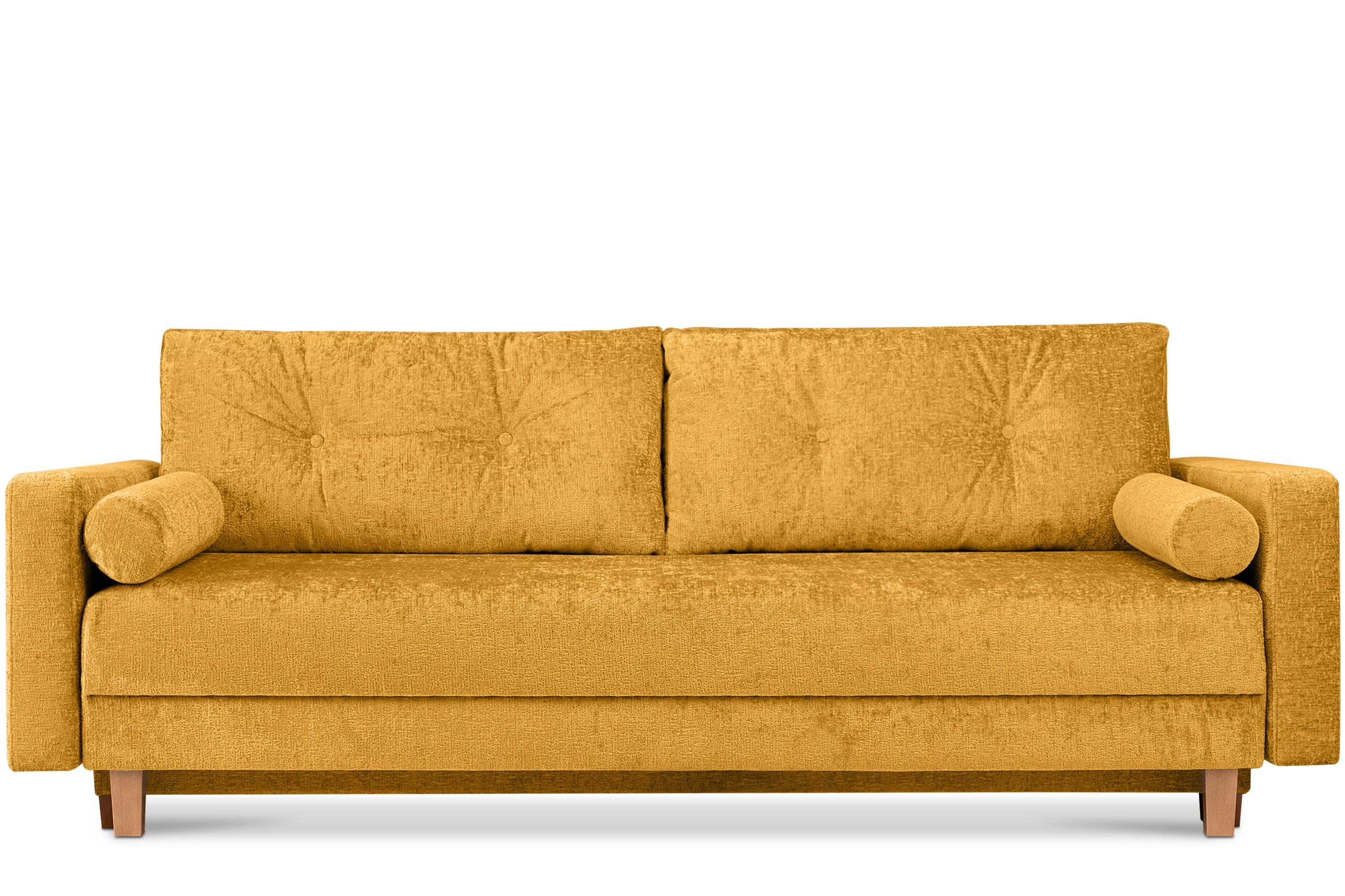 Konsimo Schlafsofa ERISO Sofa 3-Personen, Liegfläche 196x150 cm, Chenille-Oberstoff, mit Schlaffunktion