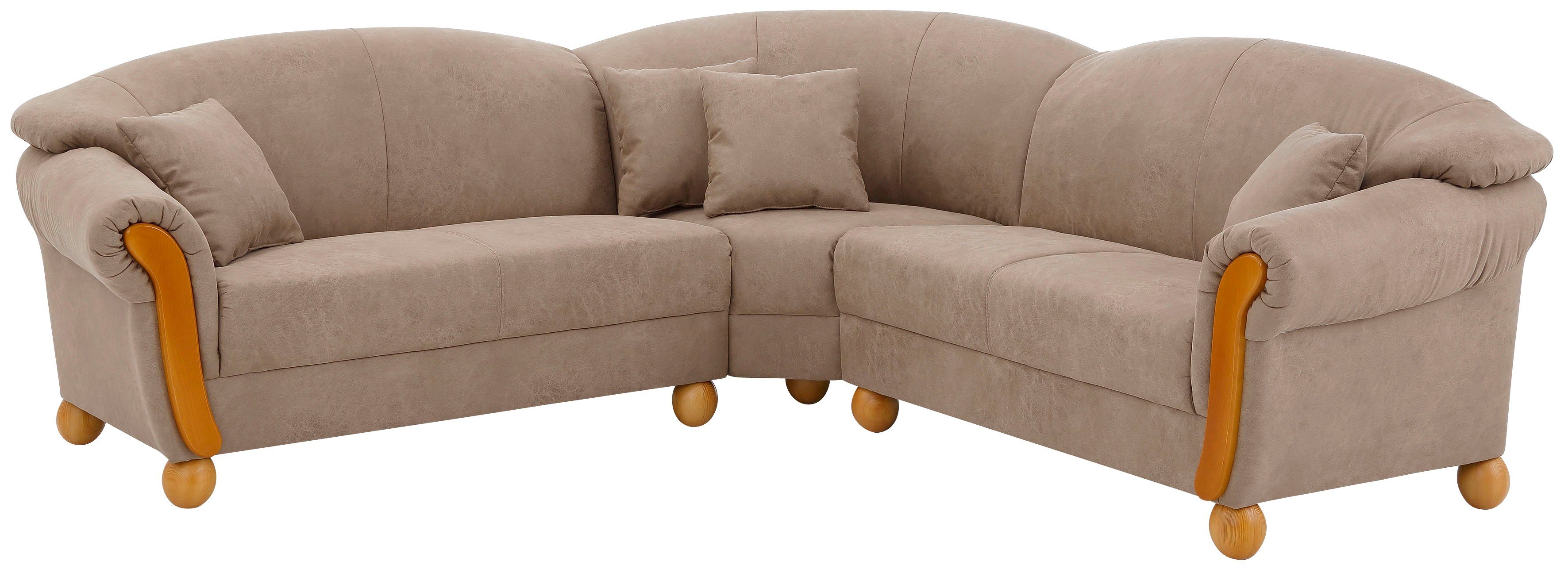 Home affaire Ecksofa Milano Vintage, L-Form, mit Federkern, Bezug in Lederoptik, incl. 4 Zierkissen