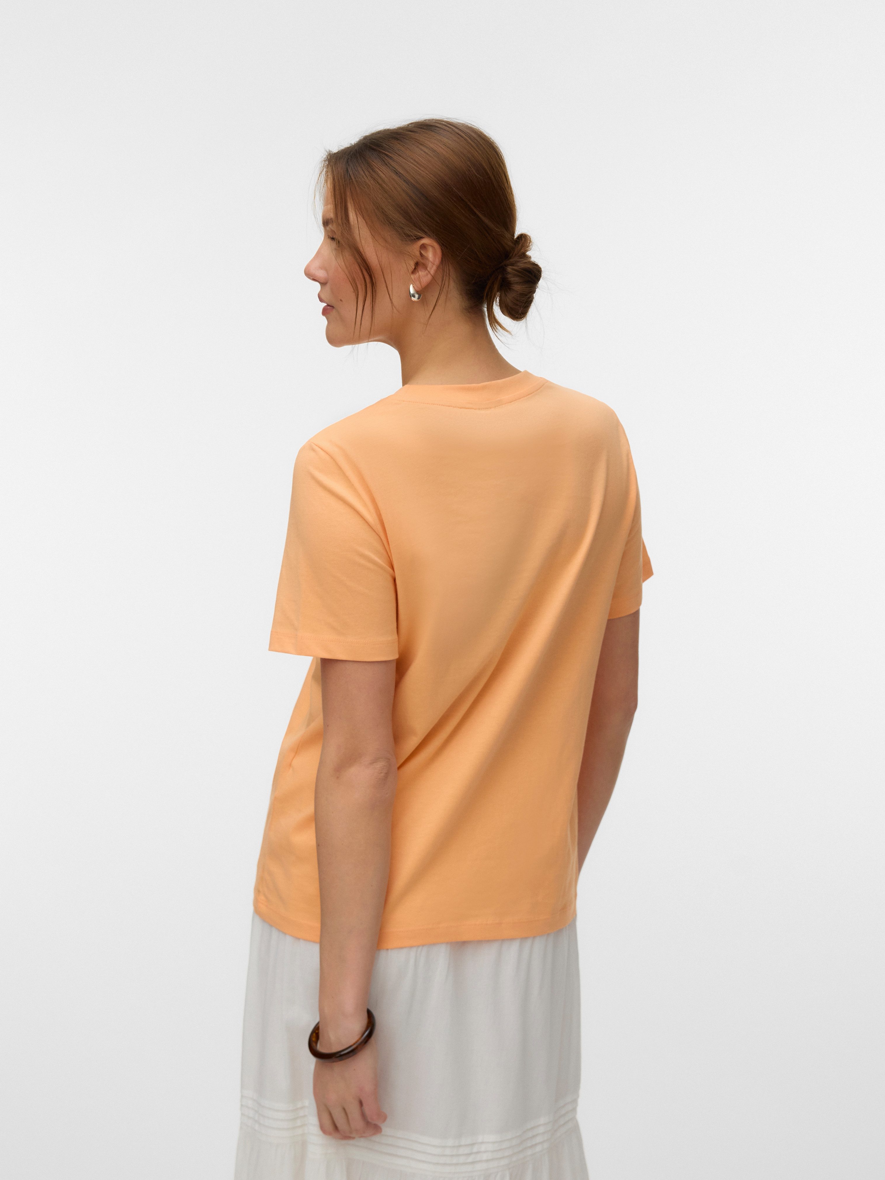 Vero Moda Kurzarmshirt VMPAULINA SS T-SHIRT GA JRS NOOS Baumwolle, regular fit