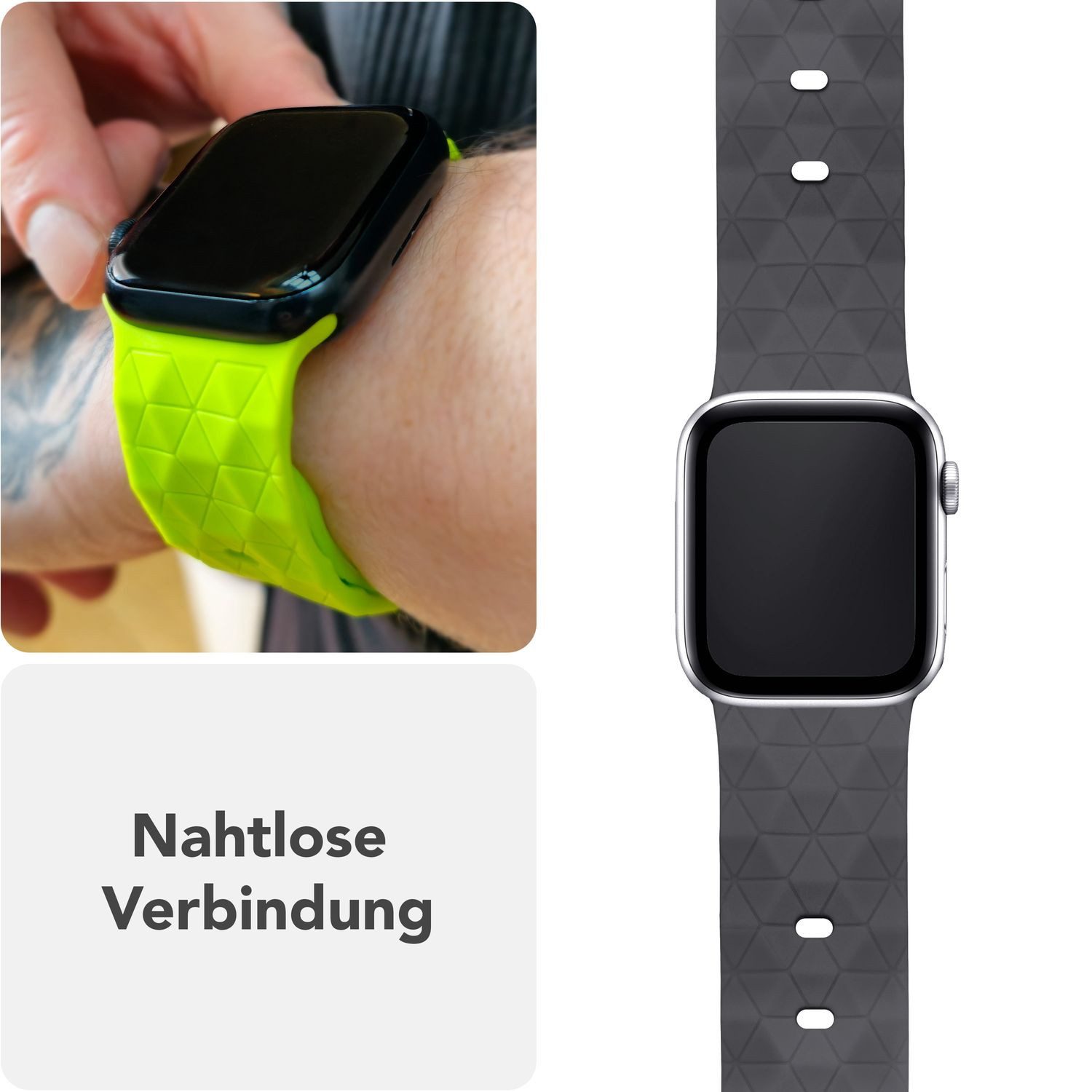 Nalia Smartwatch-Armband Apple Watch 38mm/40/41/42(Serie 10/11), Magnetisches Silikon Ersatzband / für Sport Fitness Uhr / Wasserfest