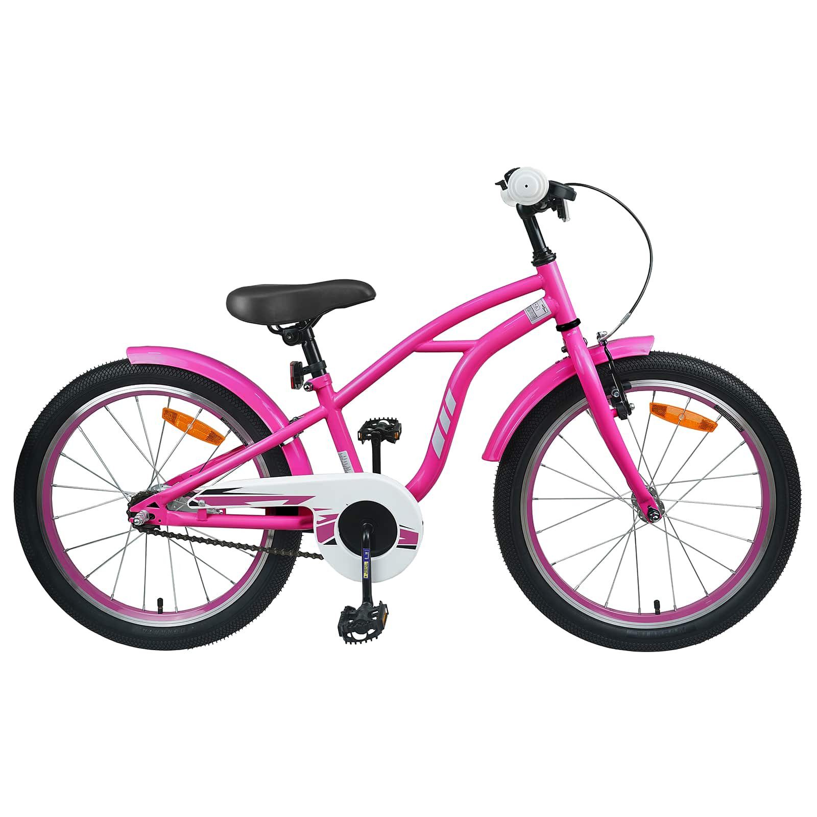 vidaXL Kinderfahrrad 137 x 54 x 79 cm Kinderfahrrad 20 Zoll für 6-11 Jahre alt Dunkelrosa