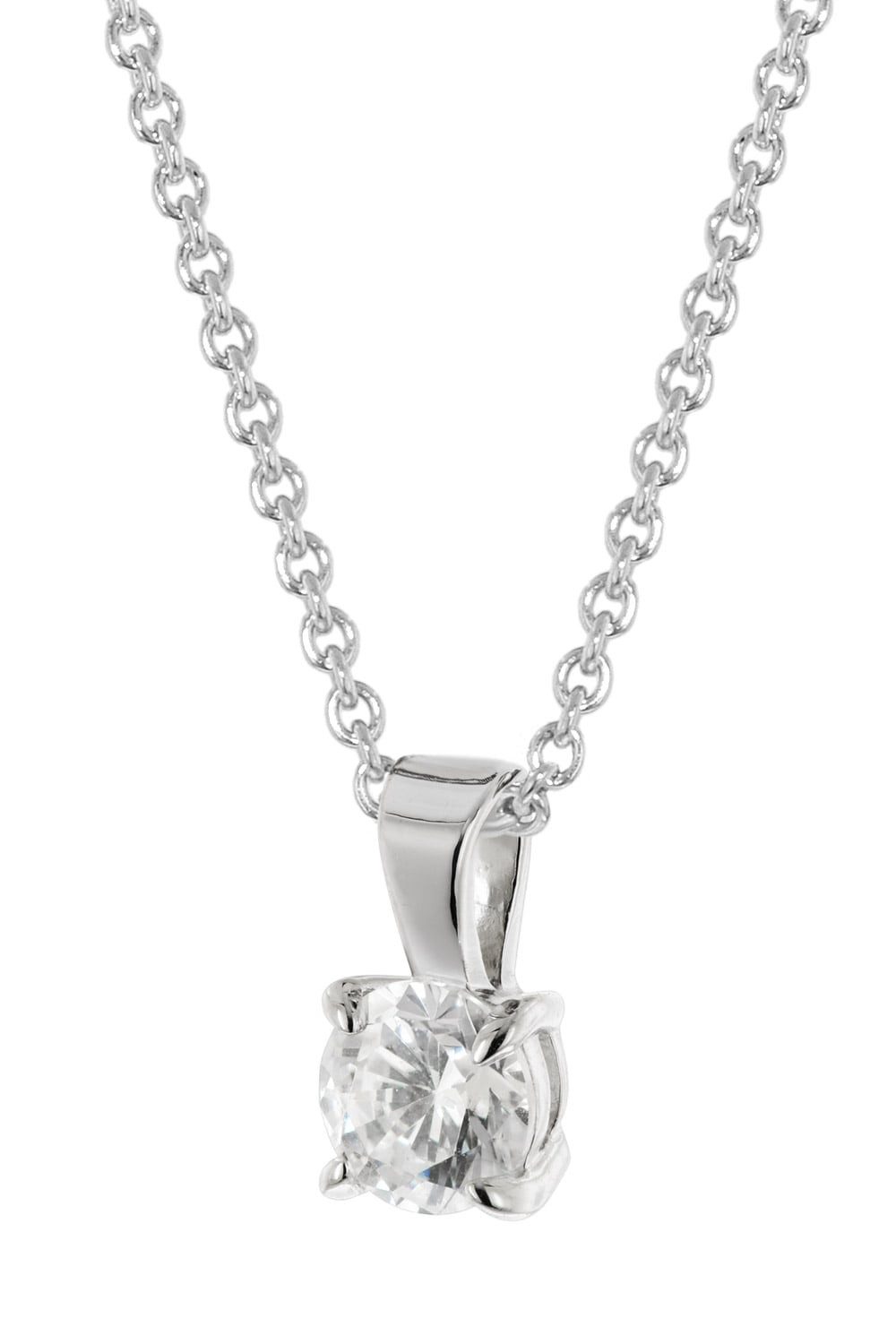 Kette mit Anhänger Damen-925 Silber Rhodiniert mit Zirkonia-Anhänger