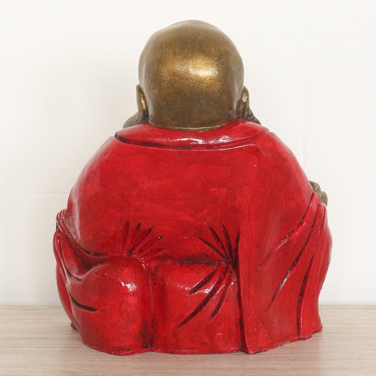 Oriental Galerie Dekofigur Happy Rot im Herstellung in Buddha traditionelle 28 Gold cm Resin St), (1 Handarbeit Ursprungsland