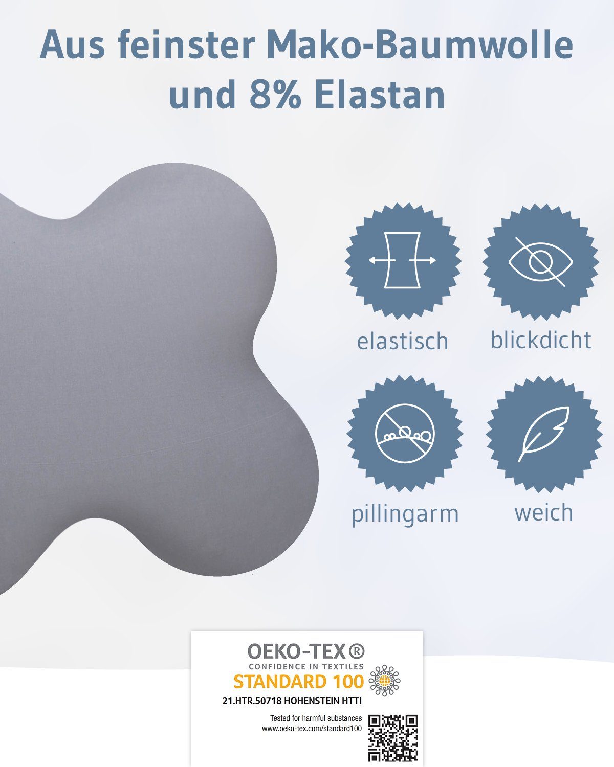 Third of Life Seitenschläferkissenbezug ACAMAR Baumwoll-Kissenbezug Einzelpack – Bild 2 von 5