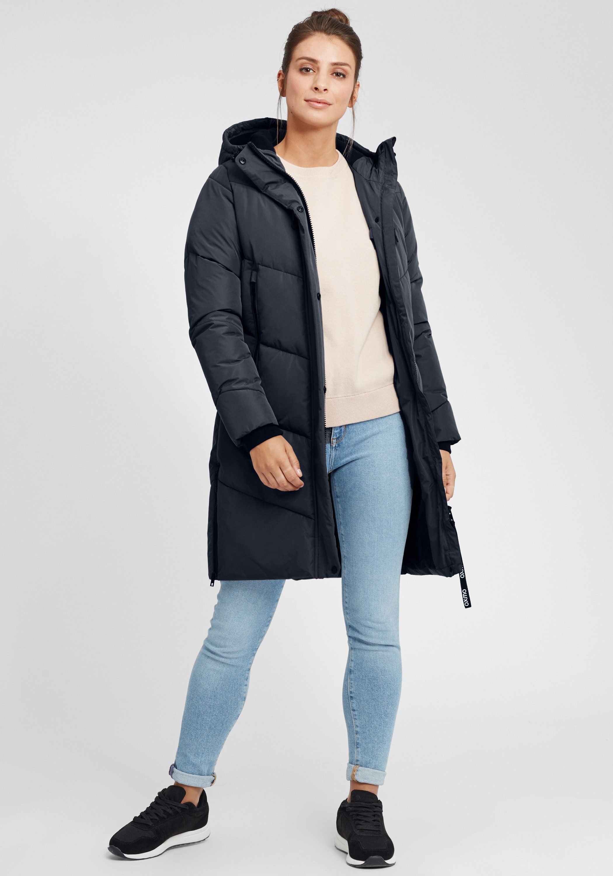 OXMO Steppmantel OXJuna Steppjacke Parka mit Kapuze und praktischen Taschen günstig online kaufen