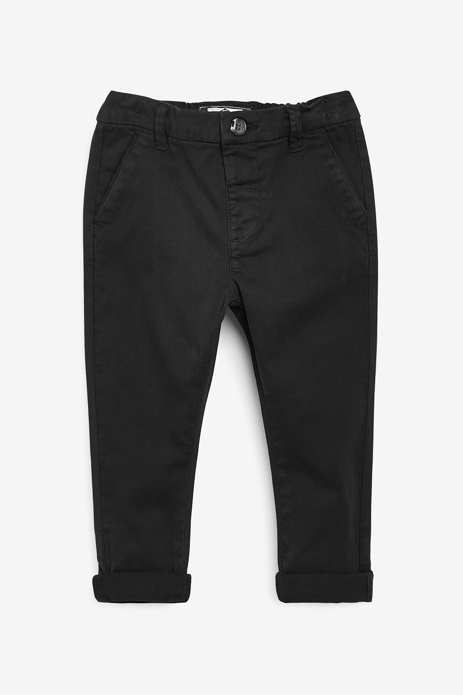 Next Chinohose Chinohose mit Stretch Black (1-tlg)