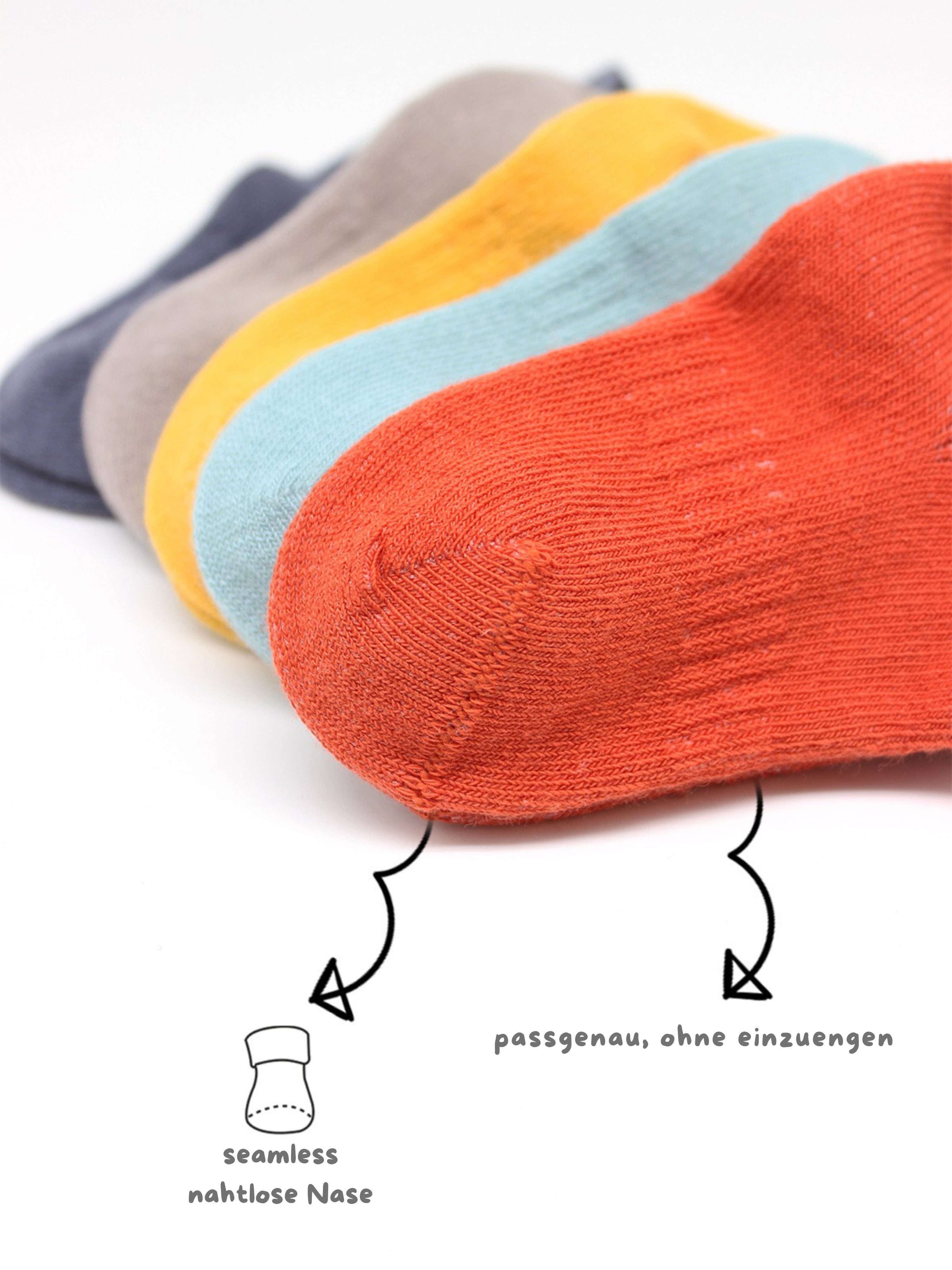 bistyle Sneakersocken (6er Pack) Sneakersocken Babys Jungen Mädchen Babysocken Kurzsocken (Set, 6-Paar, 6er-Pack) Bio-Baumwolle GOTS zertifiziert 0-6 Monate bis – Bild 2 von 4