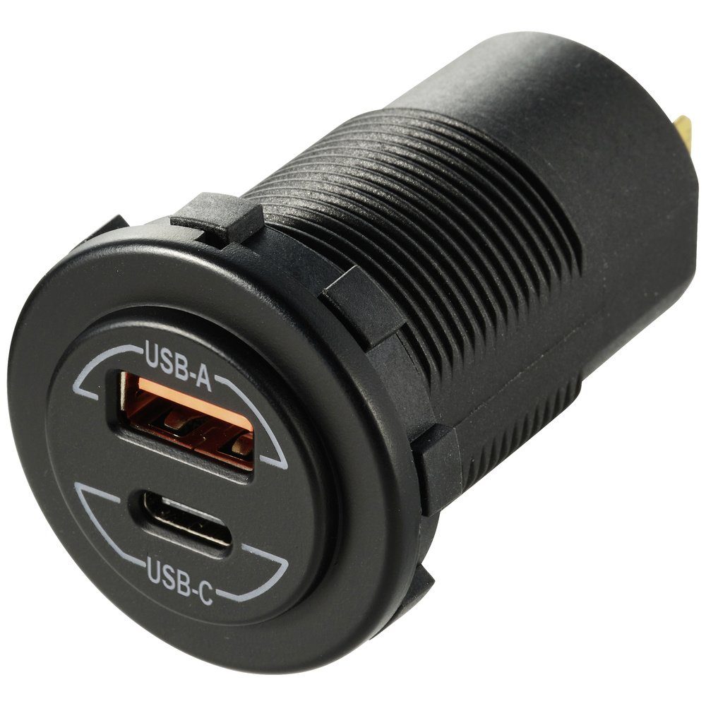 Kfz-Relais VOLTCRAFT Power-Delivery USB-Einbausteckdose Kfz 60W 12/24 V