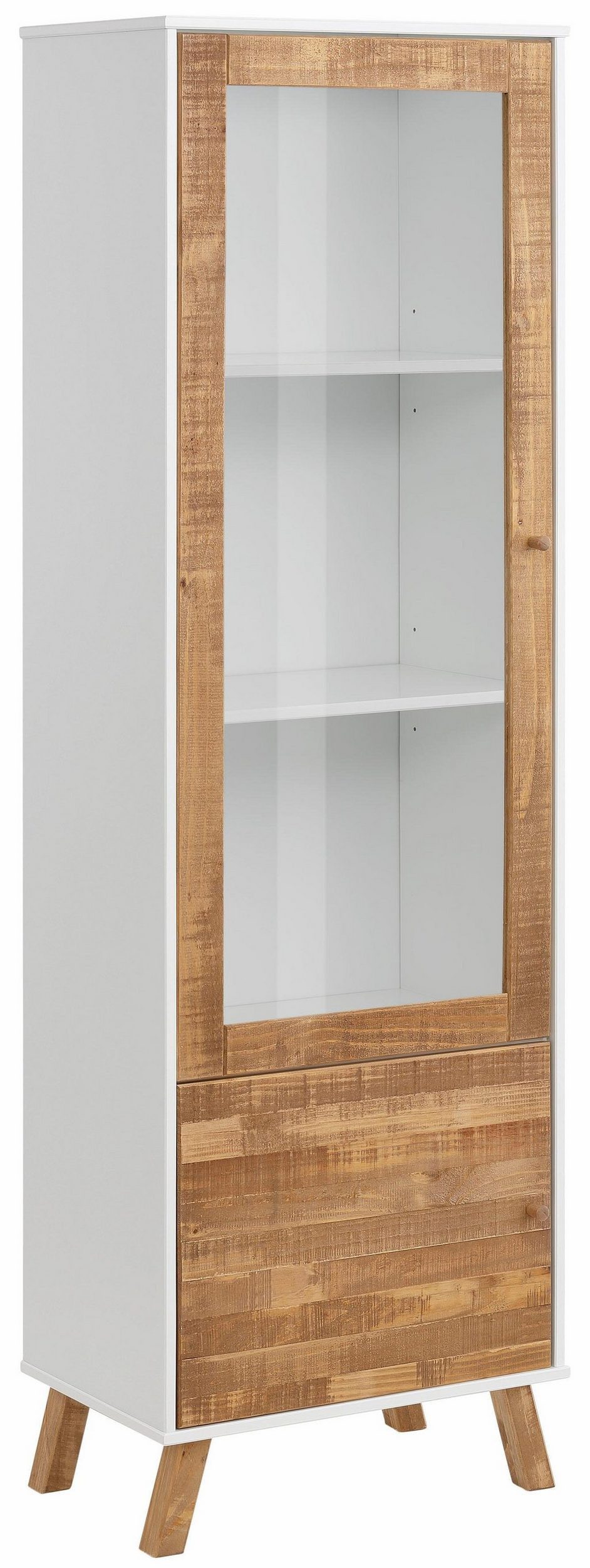 loft24 Vitrine Rafael Standvitrine, Glasvitrine, Kiefer, günstig online kaufen