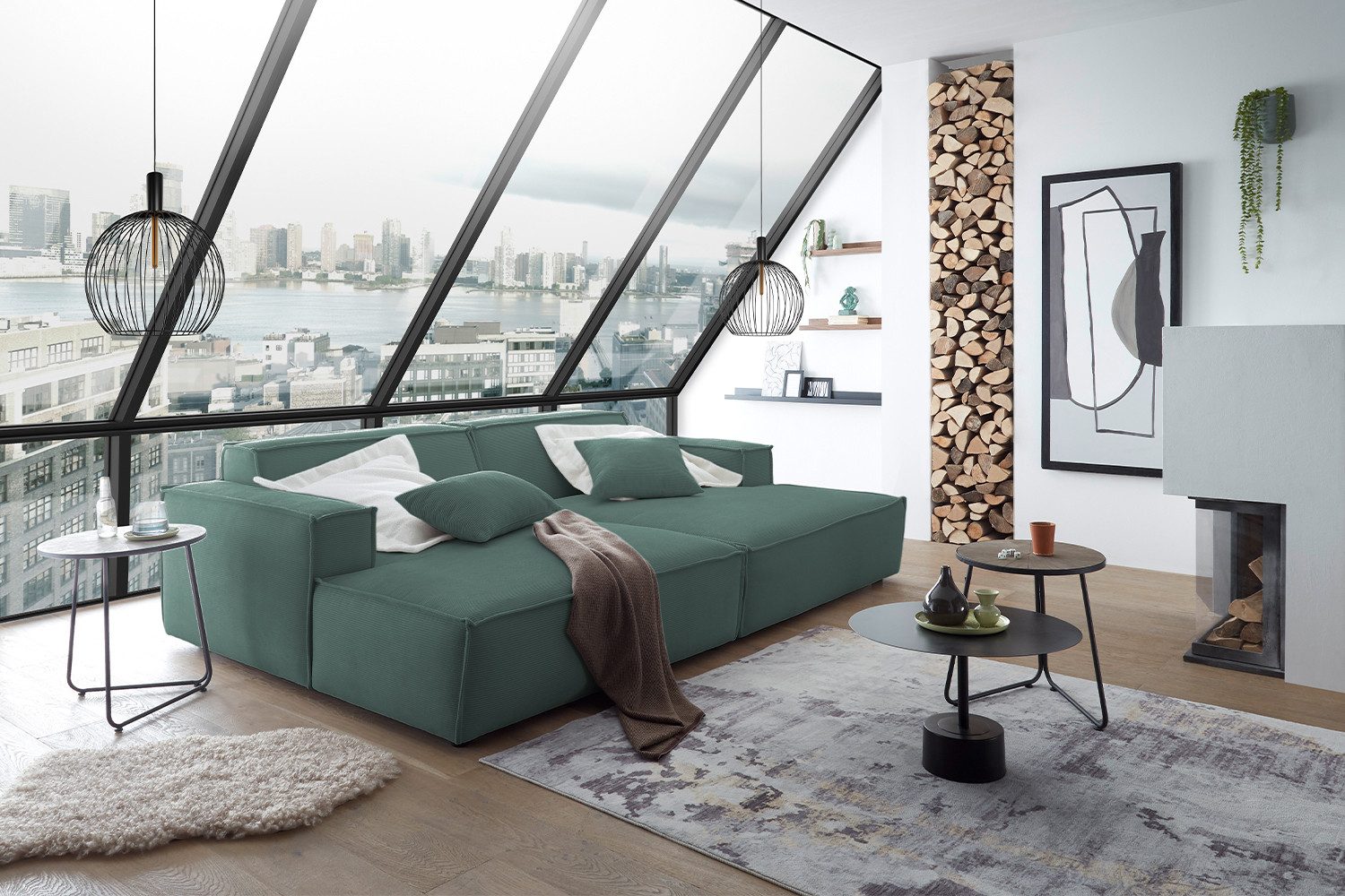 KAWOLA Big-Sofa SAMU, Couch Feincord verschiedene günstig online kaufen